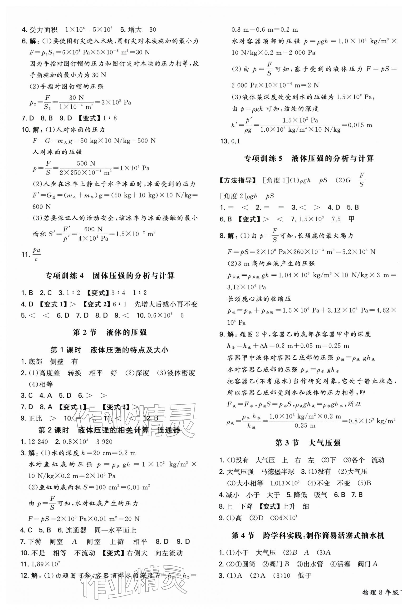 2026年一本同步训练八年级初中物理下册人教版&nbsp;第5页