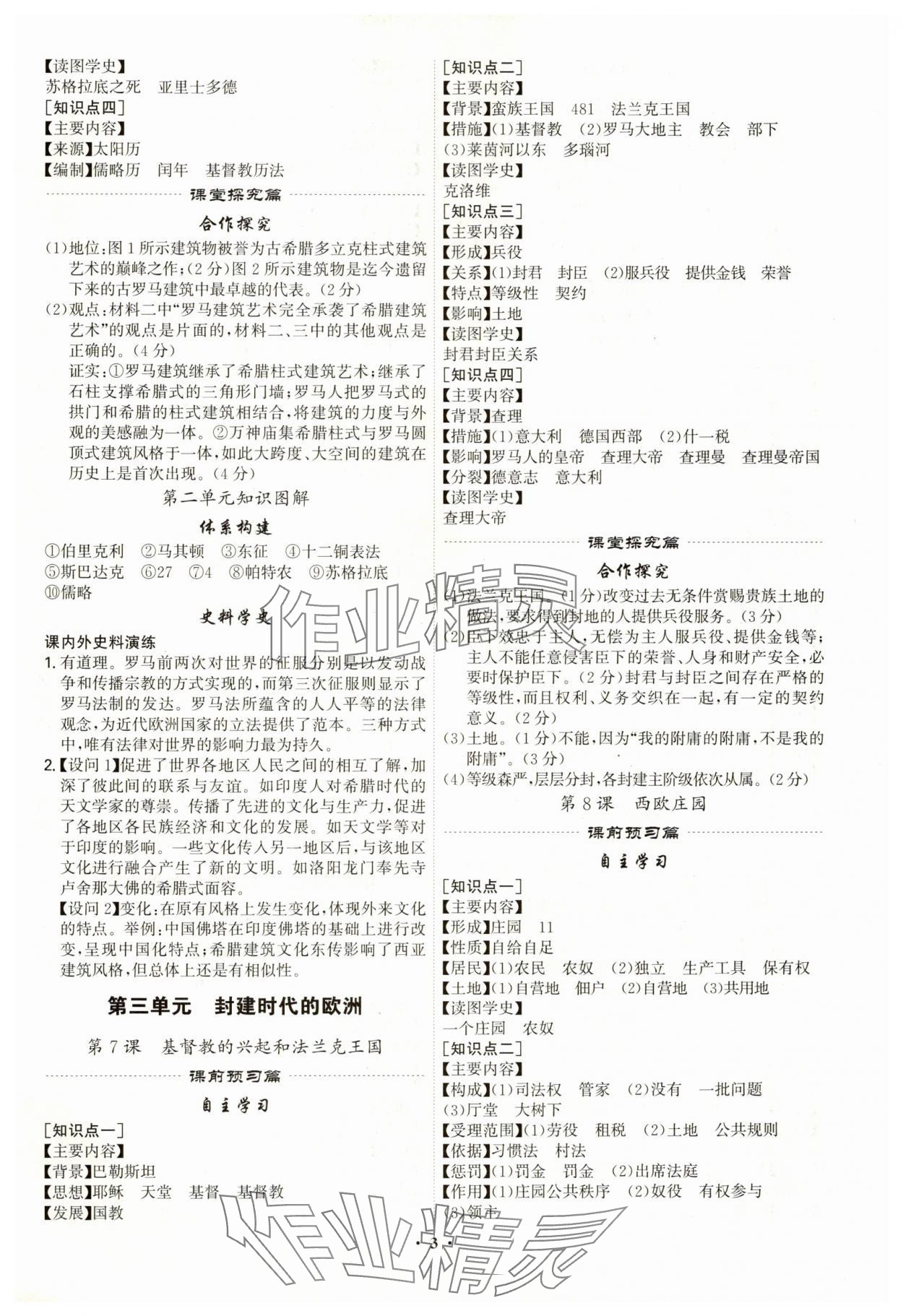 2024年精準同步九年級歷史全一冊人教版廣州專版 第3頁