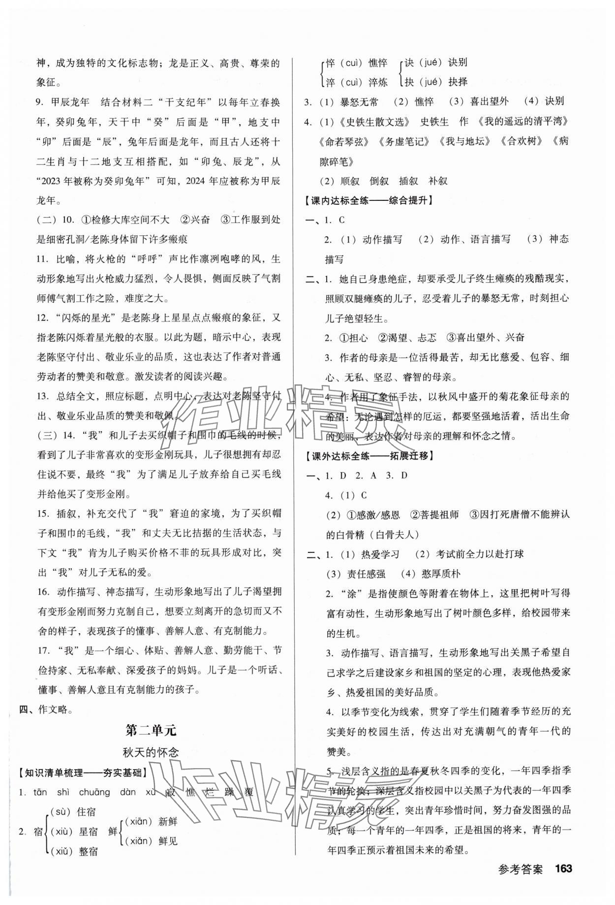 2024年全优点练课计划七年级语文上册人教版 第3页