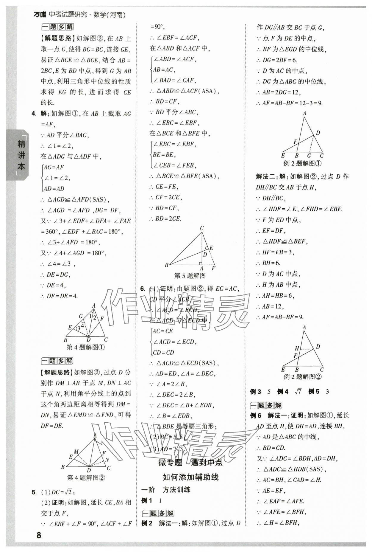 2024年万唯中考试题研究数学河南专版 参考答案第8页