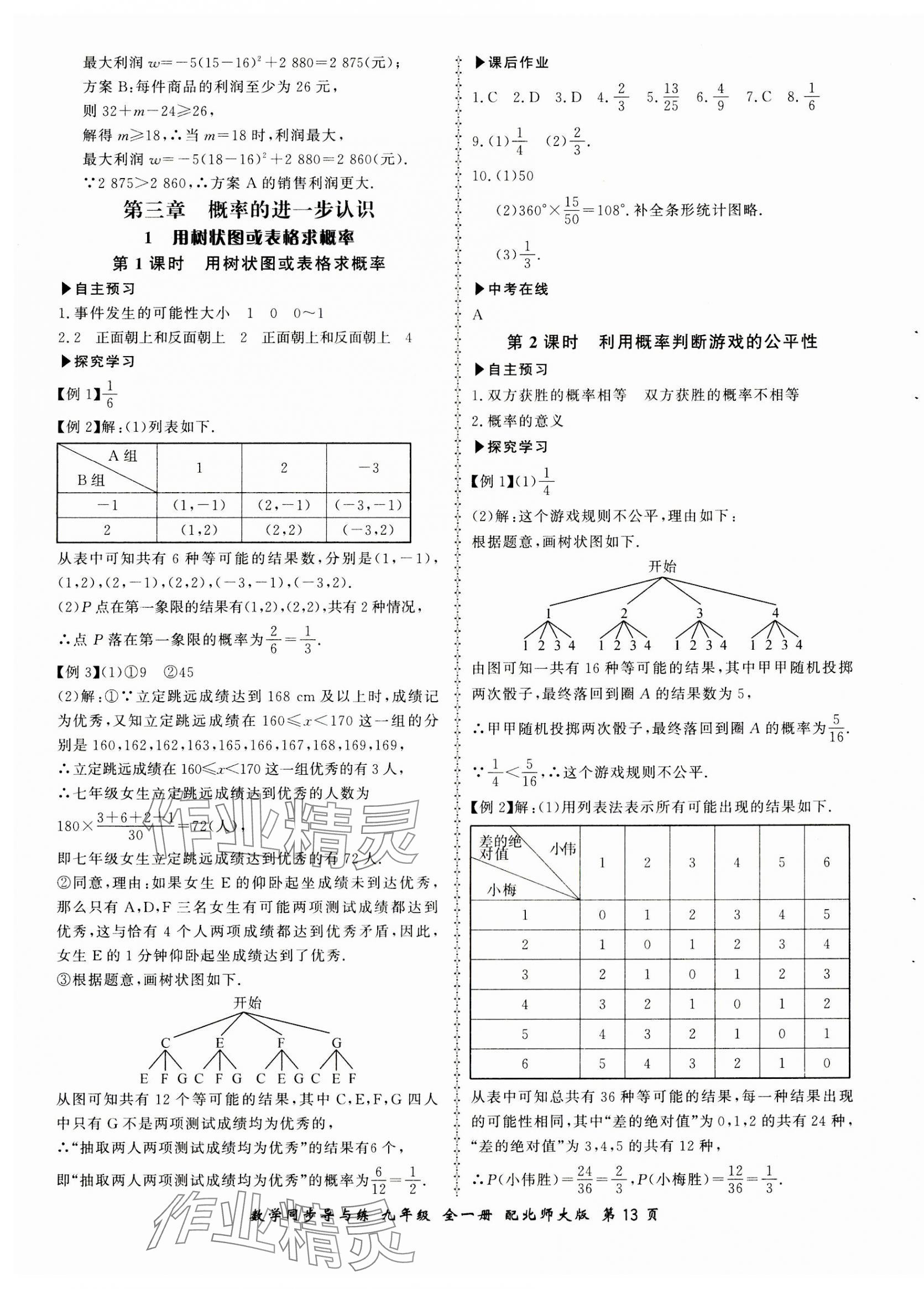 2023年新学案同步导与练九年级数学全一册北师大版 第13页