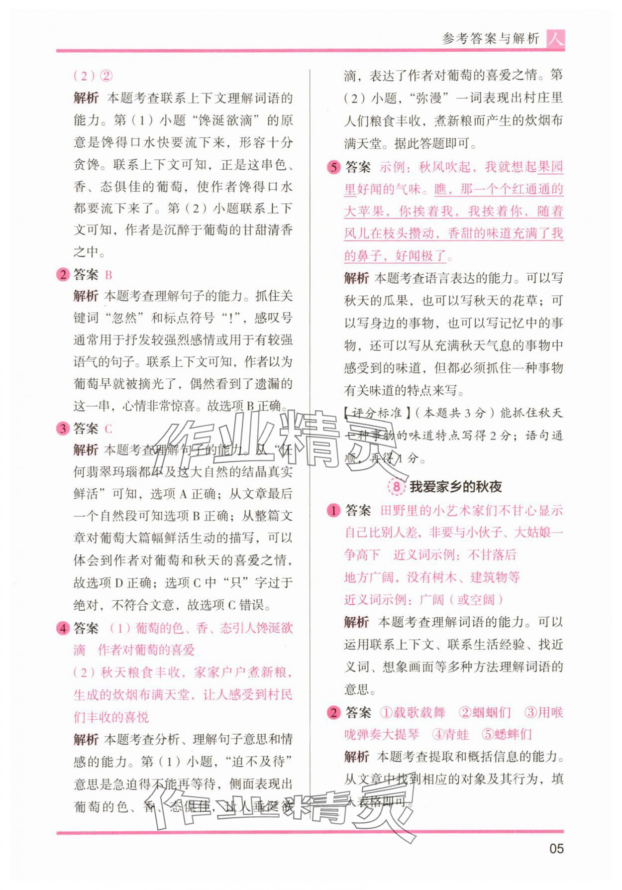 2025年木头马阅读力测评三年级语文A版&nbsp;第5页