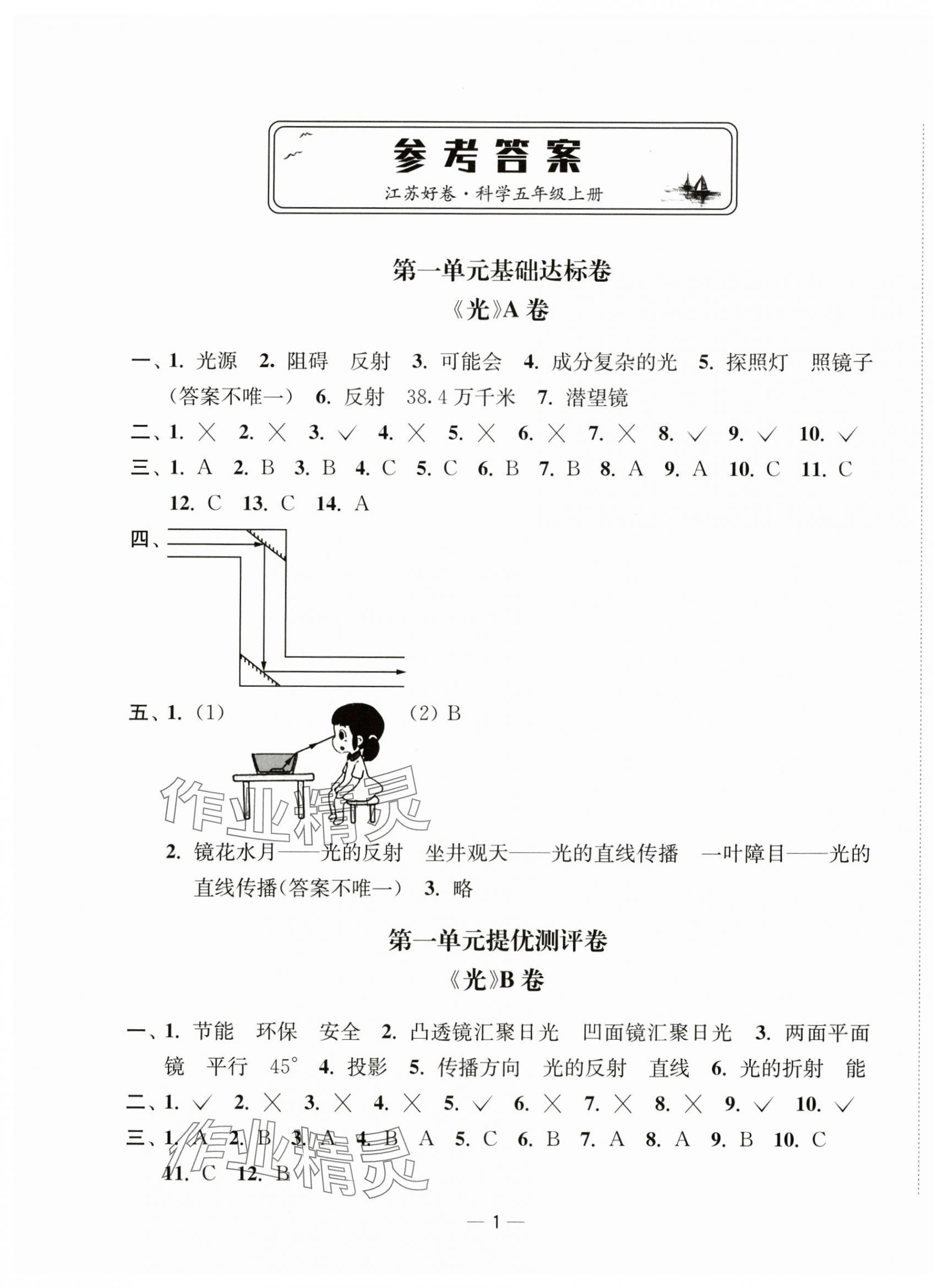 2024年江蘇好卷五年級科學(xué)上冊教科版 第1頁