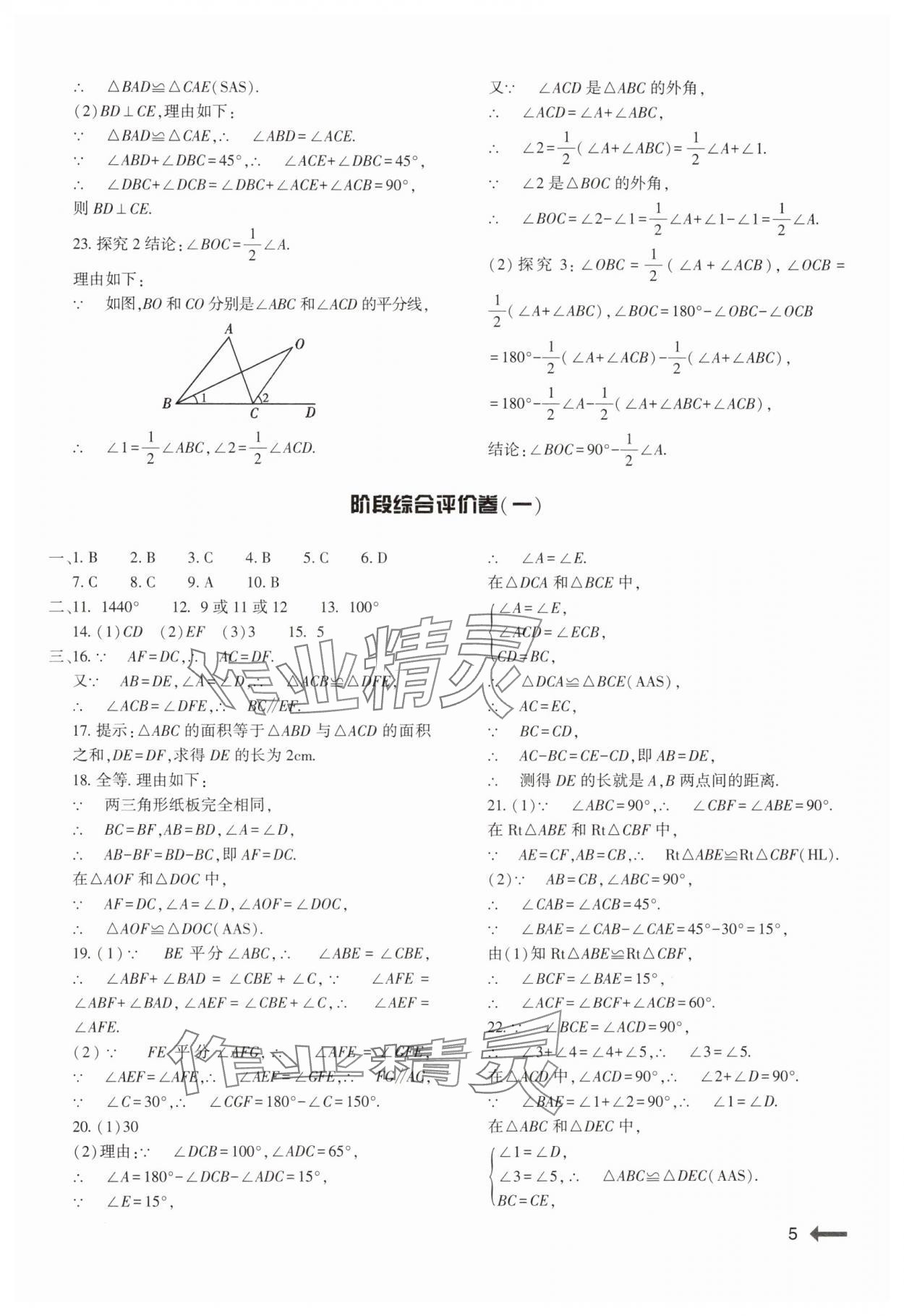 2024年强基训练八年级数学上册人教版 参考答案第5页