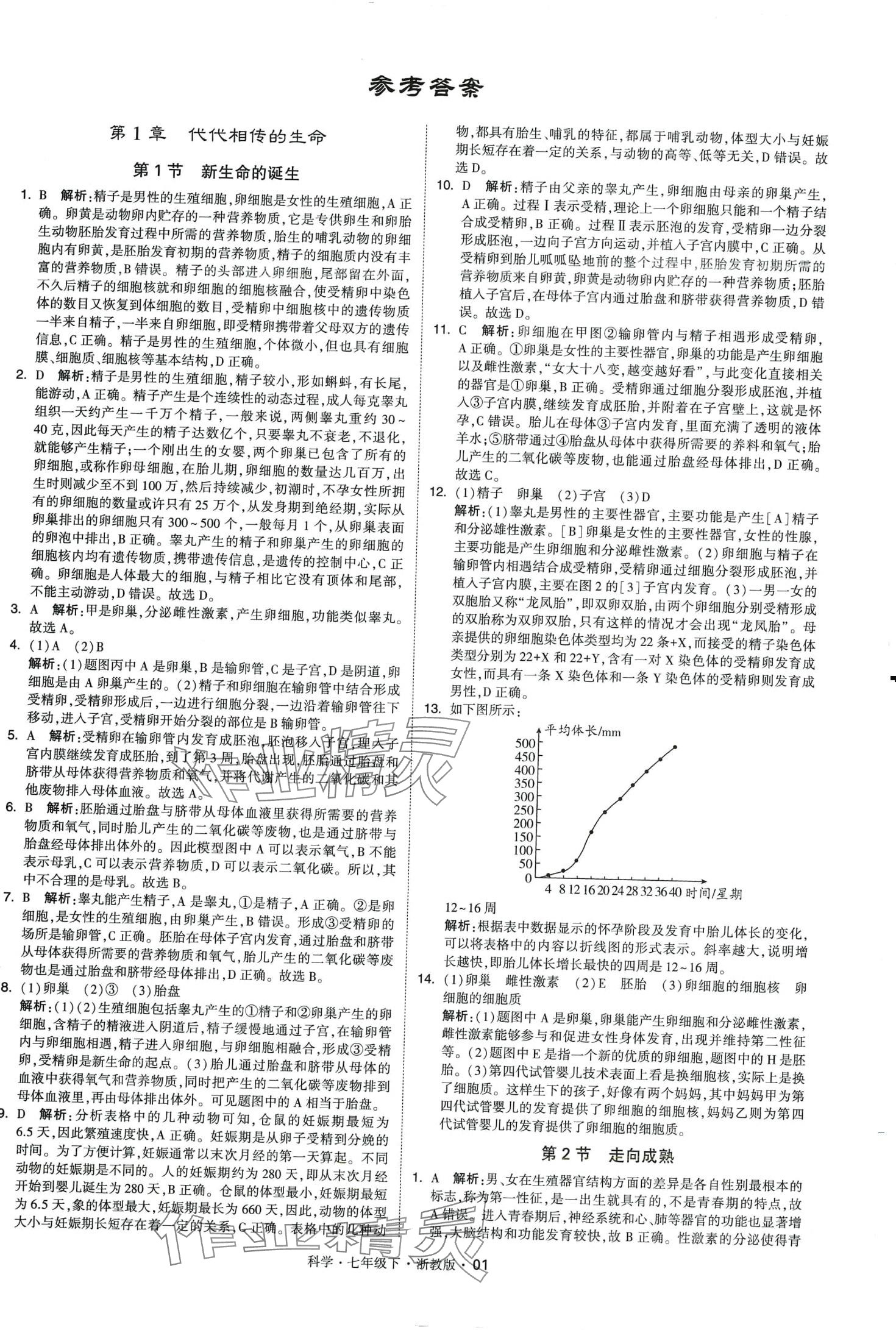 2024年經(jīng)綸學(xué)典學(xué)霸題中題七年級科學(xué)下冊浙教版 第1頁