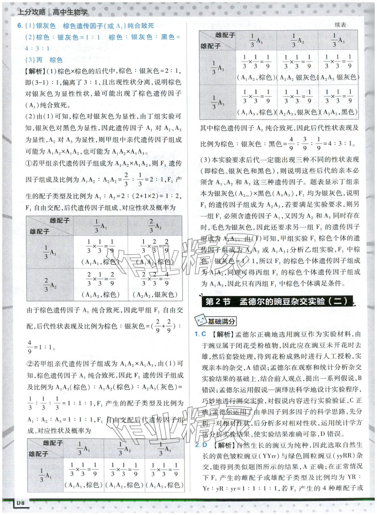2025年上分攻略高中生物必修第二冊(cè)人教版&nbsp;第8頁