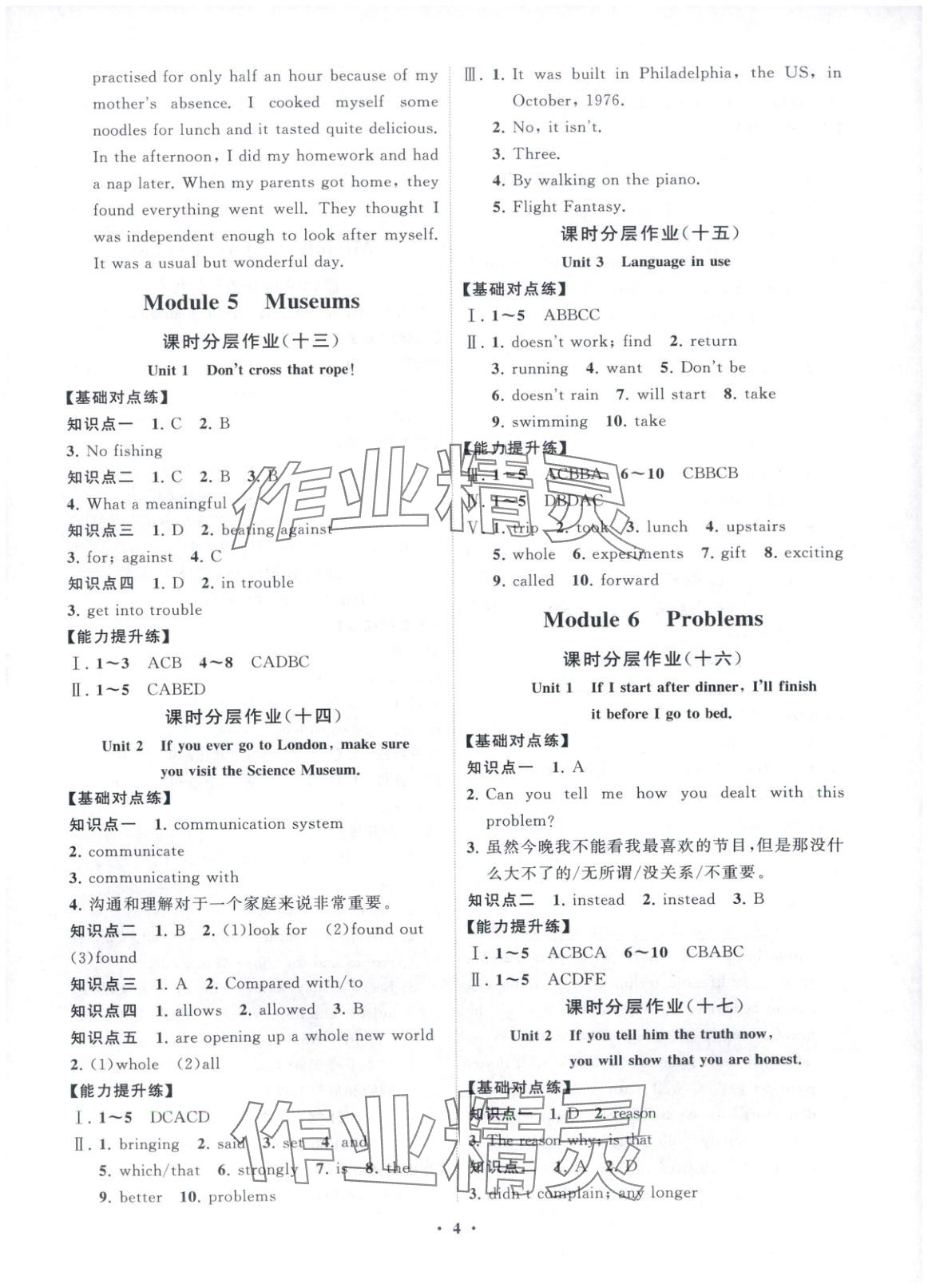 2025年同步练习册分层卷九年级英语上册外研版&nbsp;第4页