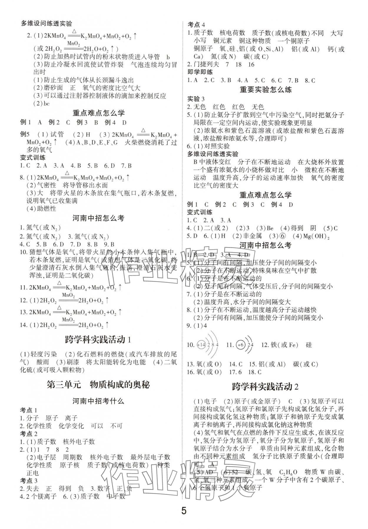 2025年領(lǐng)揚(yáng)文化中考研究化學(xué)河南專(zhuān)版 參考答案第4頁(yè)