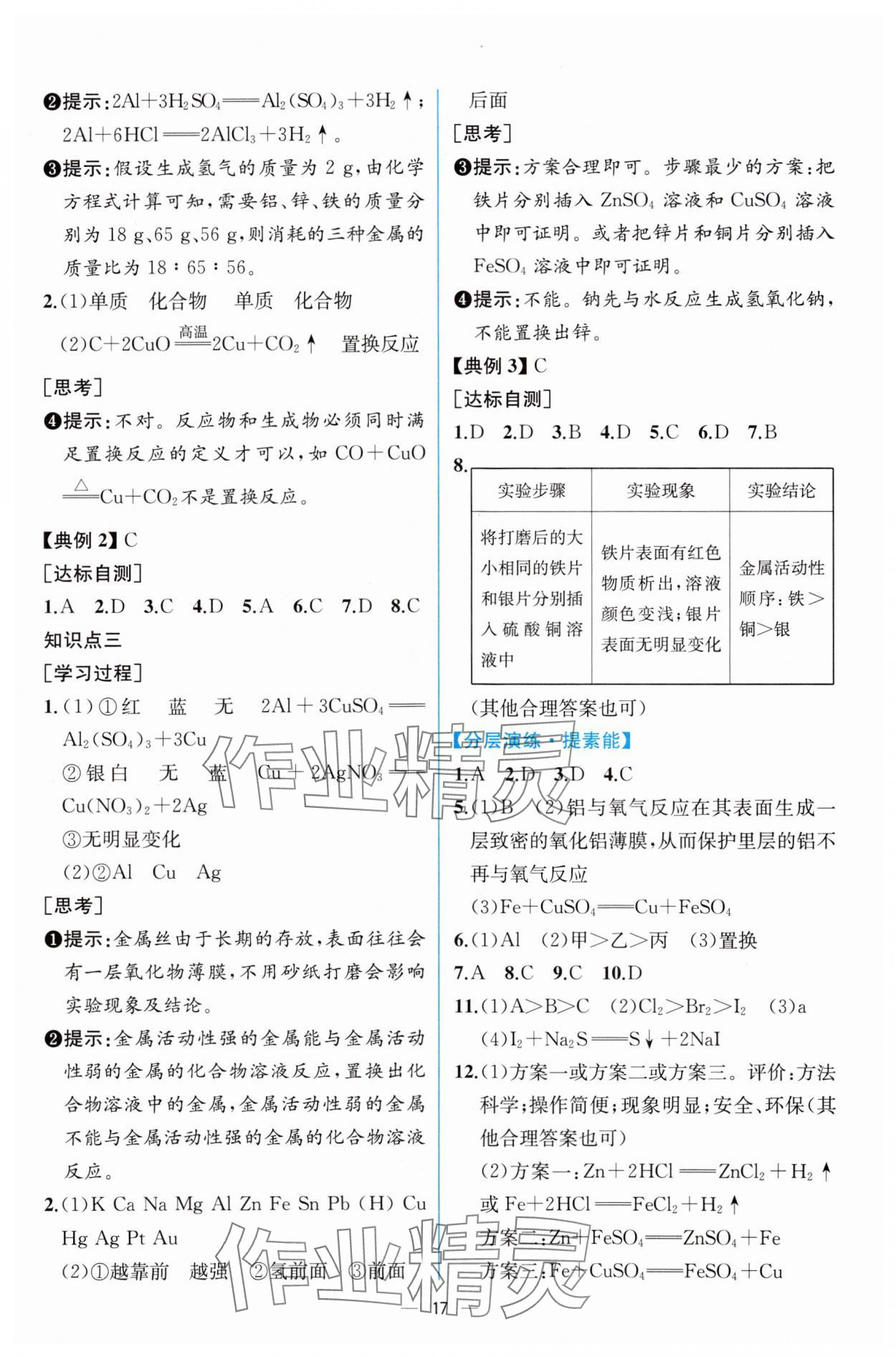 2024年课时练人民教育出版社九年级化学下册人教版 第3页