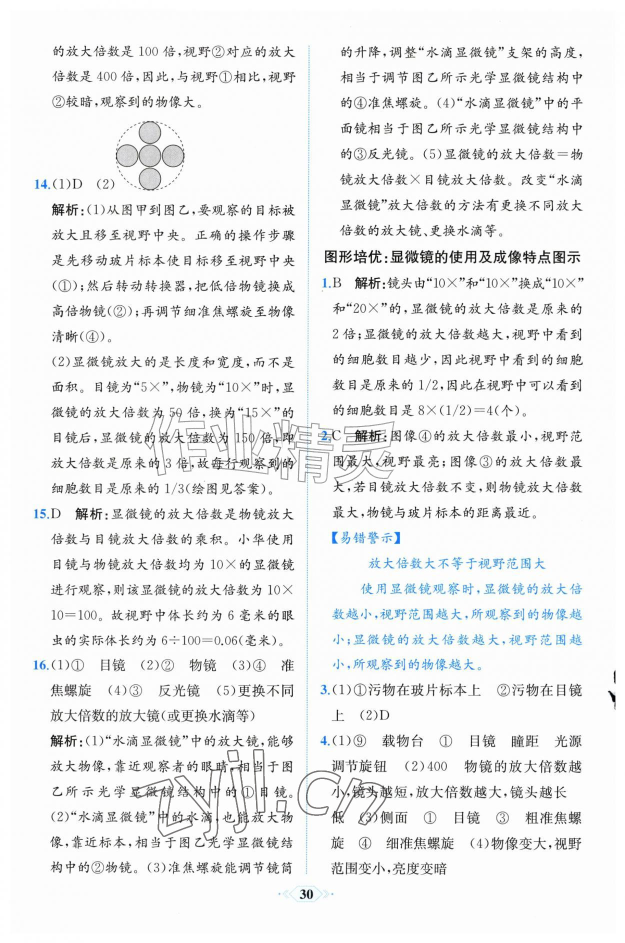 2026年人教金学典同步解析与测评七年级生物上册人教版&nbsp;第2页