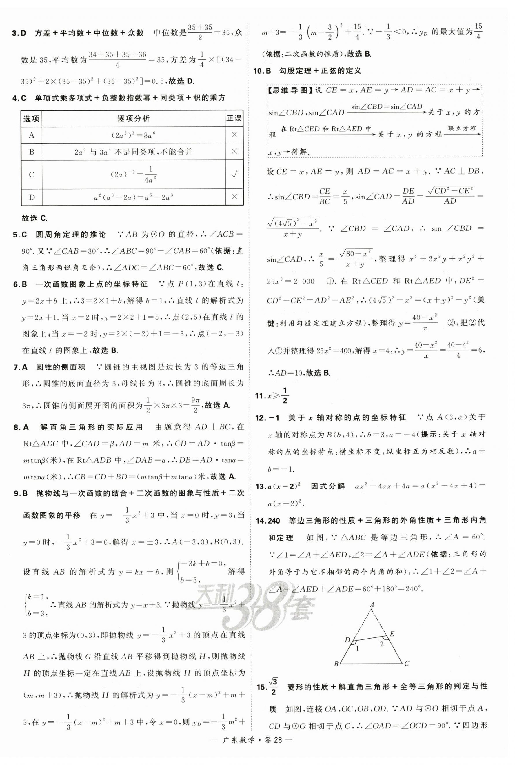 2024年天利38套中考试题精选数学广东专用 第28页