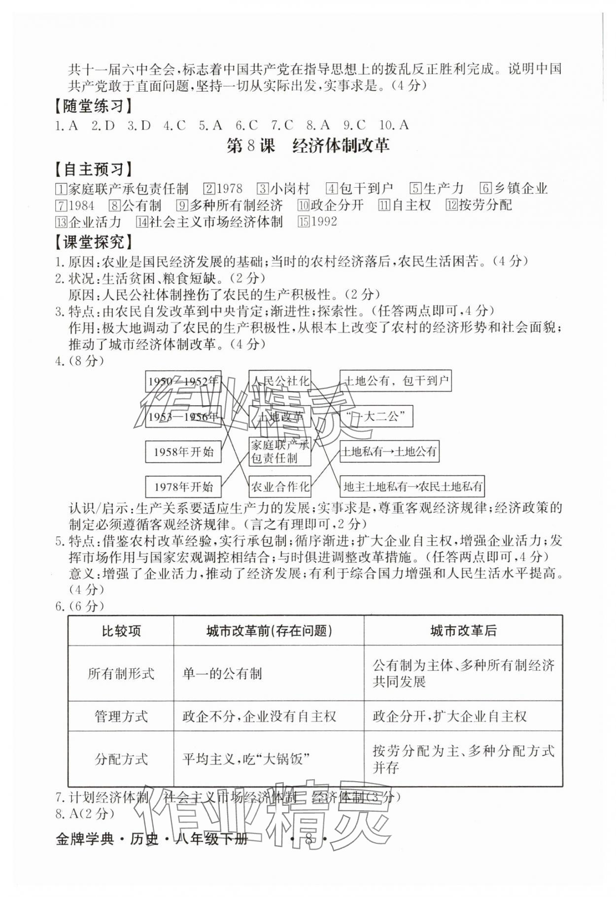 2025年金牌学典八年级历史下册人教版&nbsp;第8页