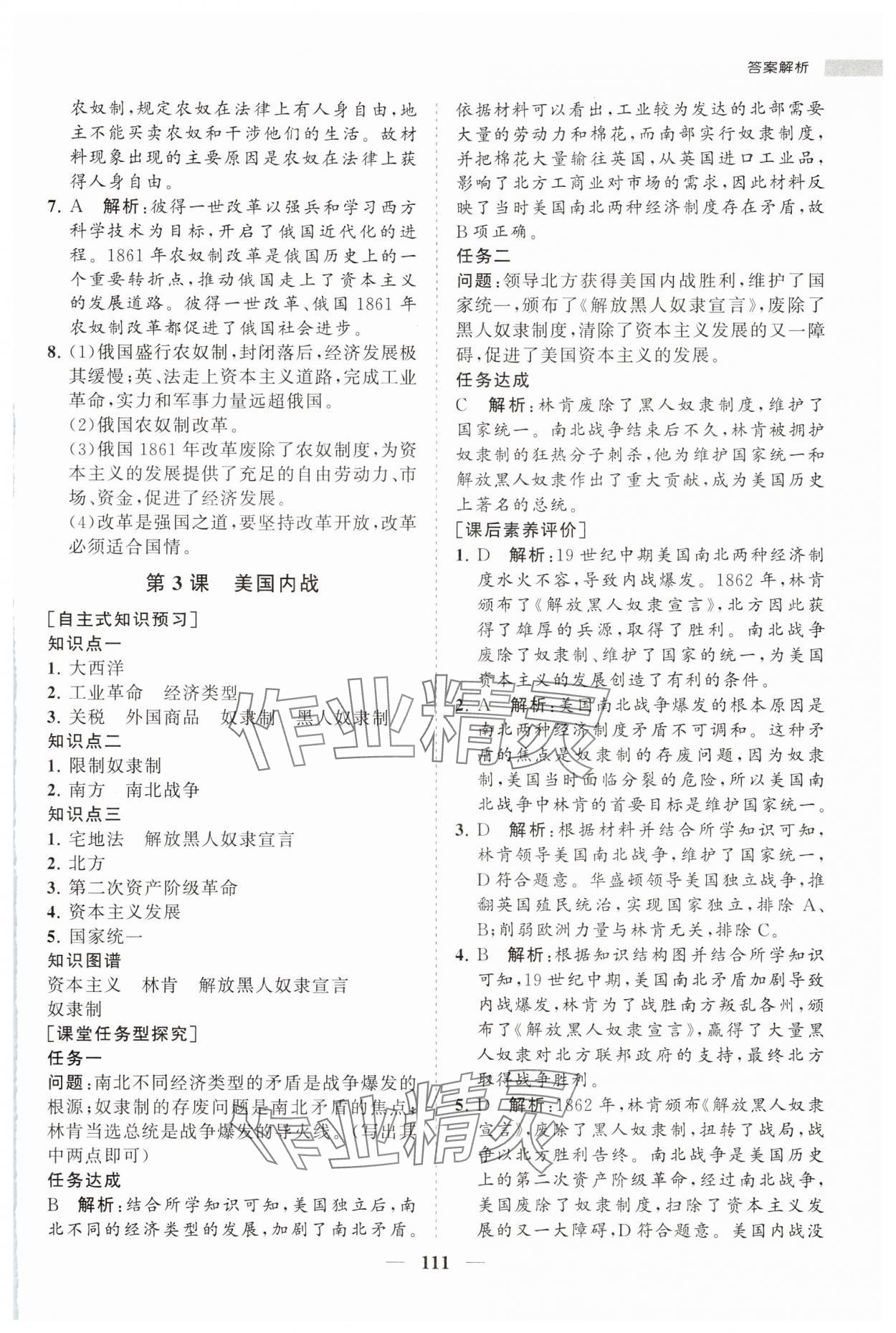 2024年新課程同步練習(xí)冊九年級歷史下冊人教版 第3頁