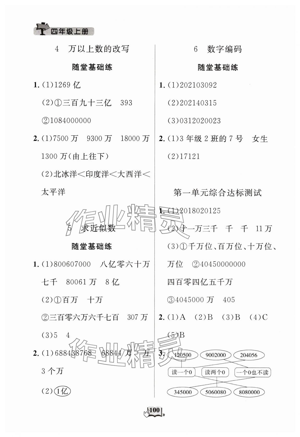 2024年口算心算天天練四年級數學上冊人教版 第2頁