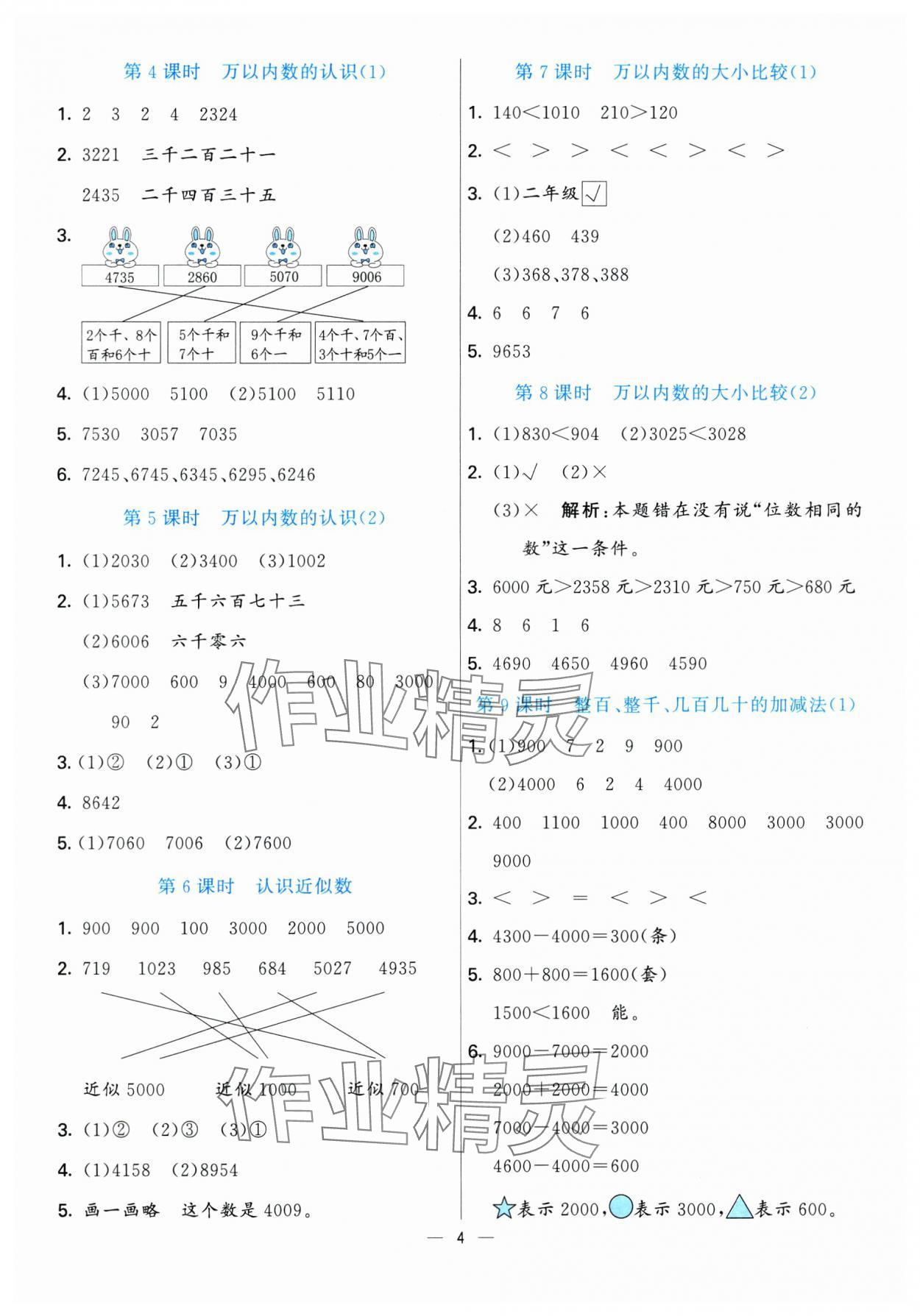 2025年亮點(diǎn)激活提優(yōu)天天練二年級(jí)數(shù)學(xué)下冊(cè)青島版 參考答案第4頁(yè)