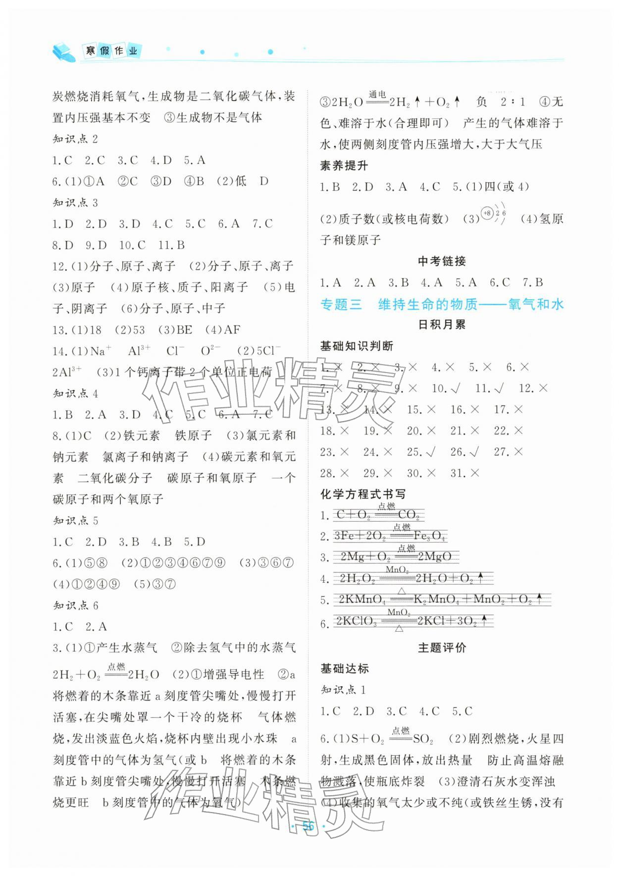 2026年寒假作業(yè)九年級化學(xué)北京教育出版社&nbsp;第2頁
