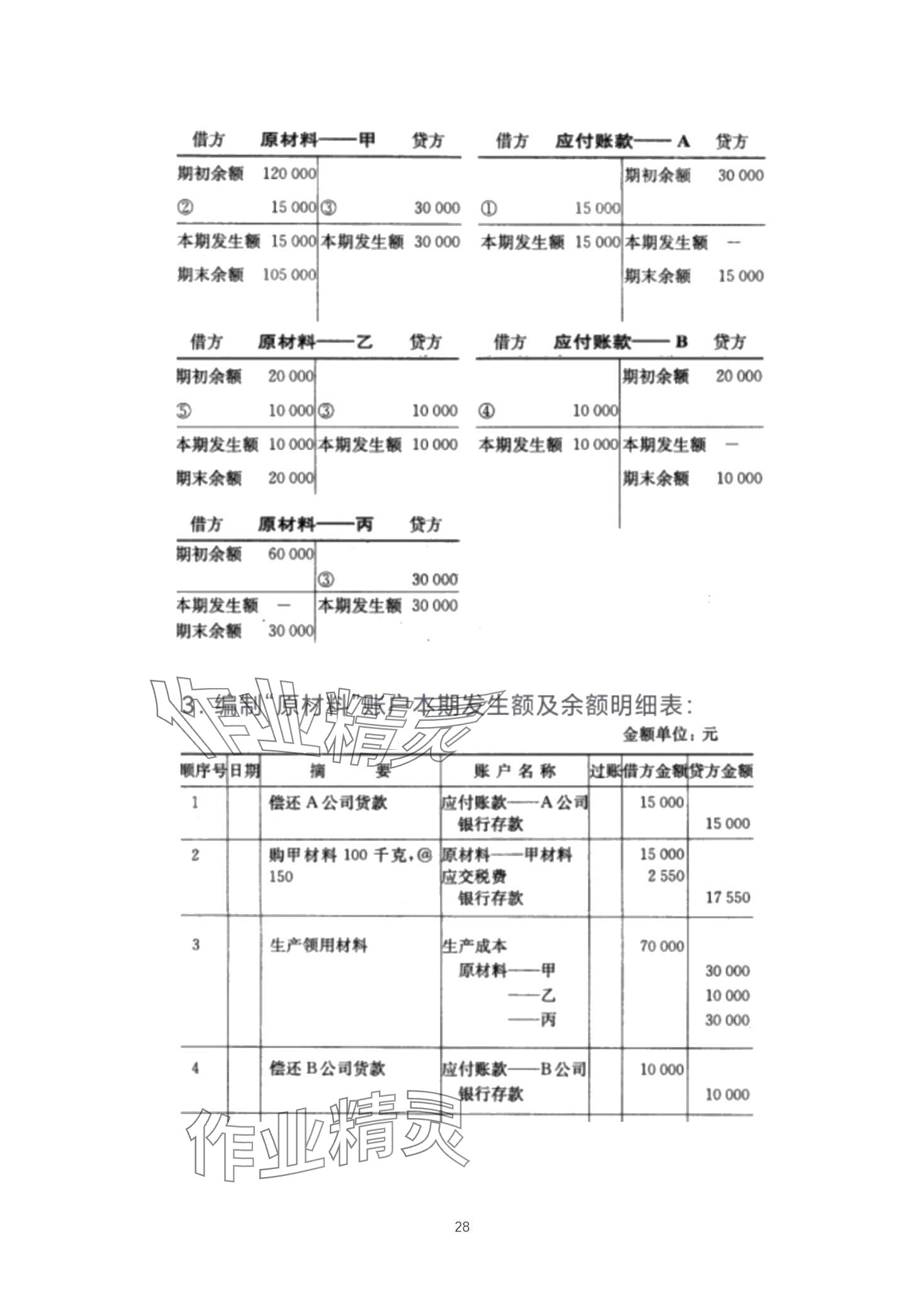 2024年基础会计习题集中职综合&nbsp;第28页