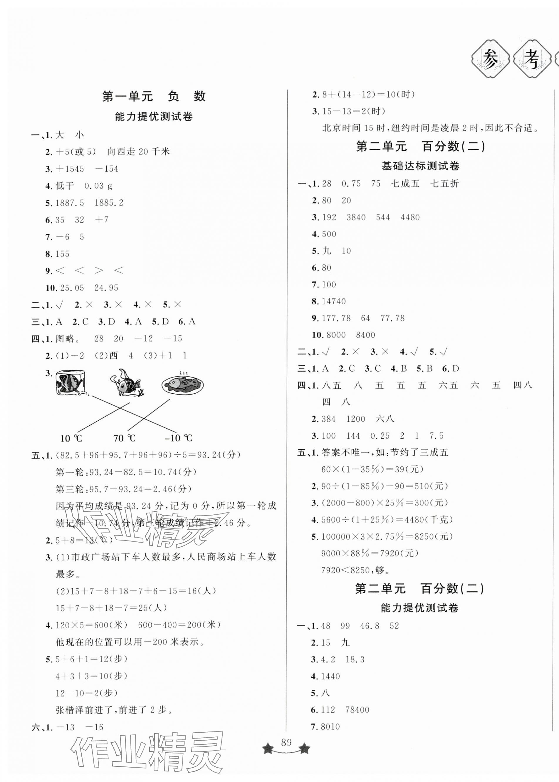 2024年單元測(cè)試卷山東文藝出版社六年級(jí)數(shù)學(xué)下冊(cè)人教版 第1頁(yè)