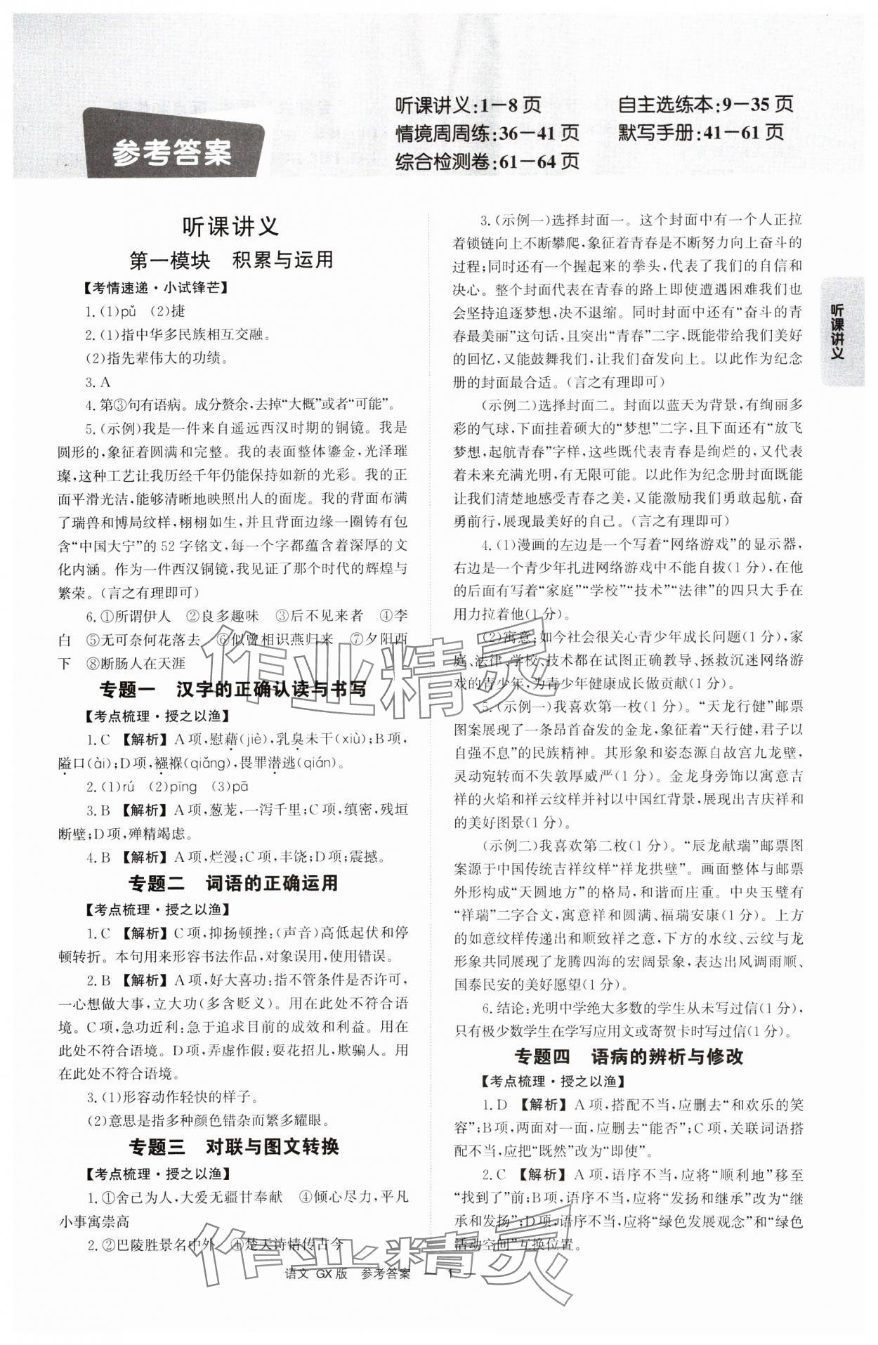 2025年全效學(xué)習(xí)中考學(xué)練測(cè)語文廣西專版 第1頁