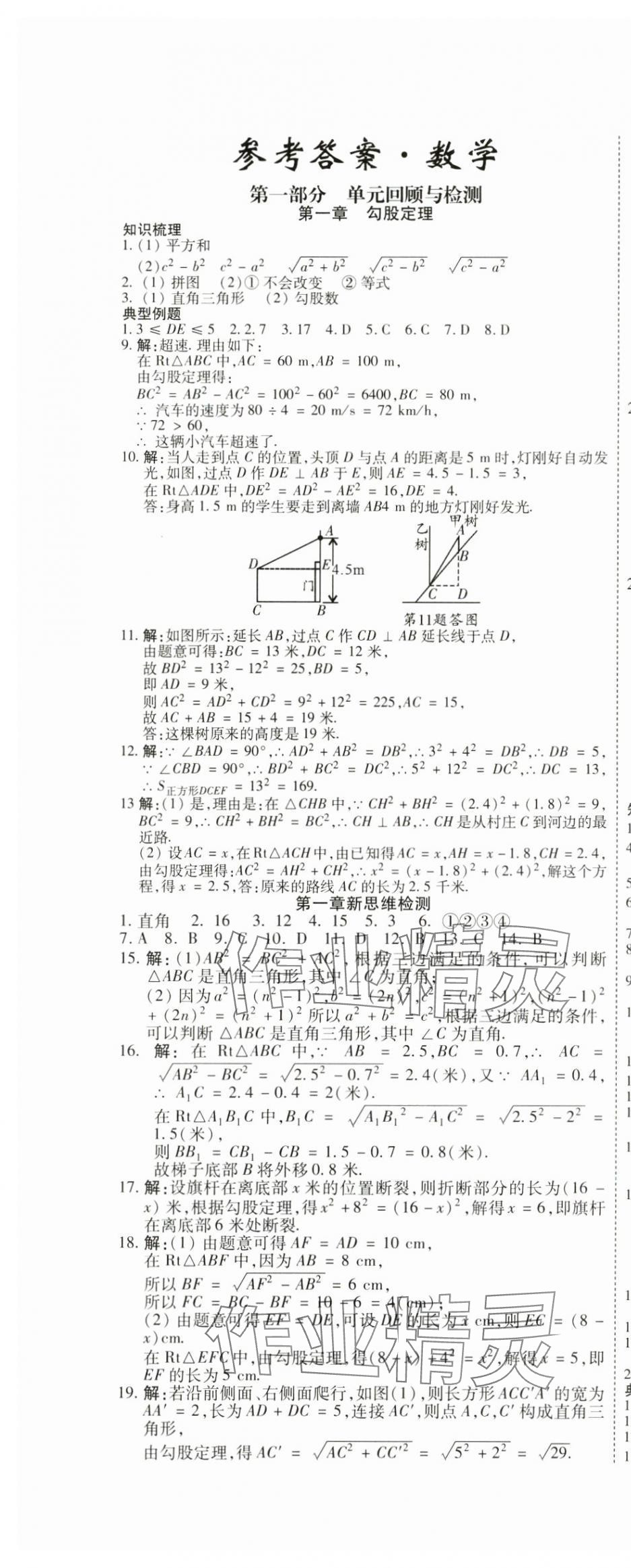 2025年假期新思维寒假作业八年级数学北师大版 参考答案第1页