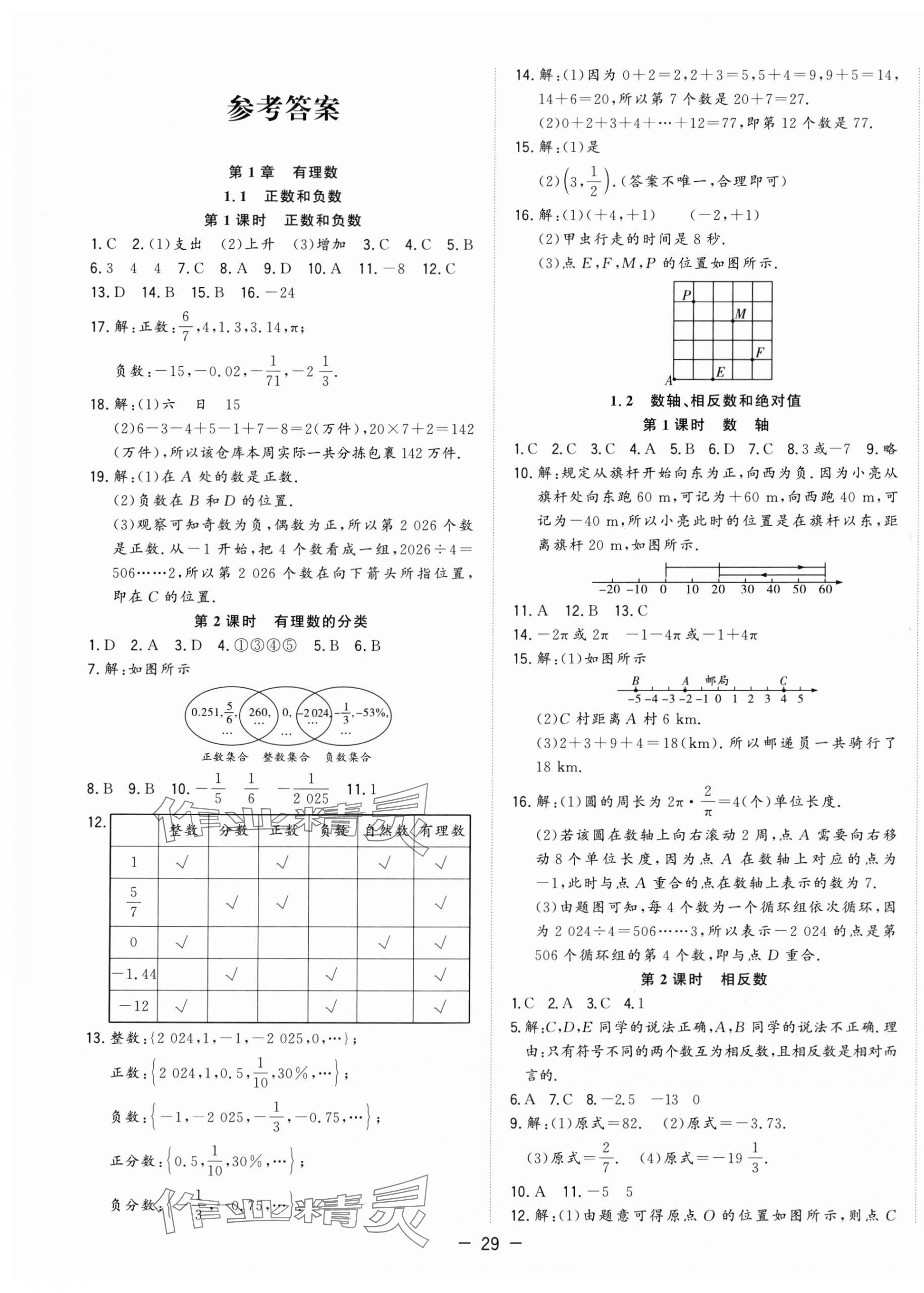 2025年全頻道課時作業(yè)七年級數(shù)學(xué)上冊滬科版 第1頁