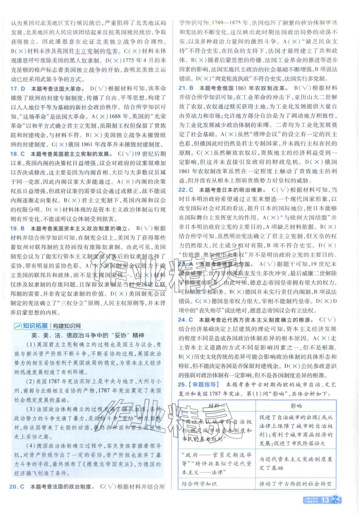 2025年金考卷名師名題單元雙測卷高中歷史必修下冊人教版&nbsp;第13頁