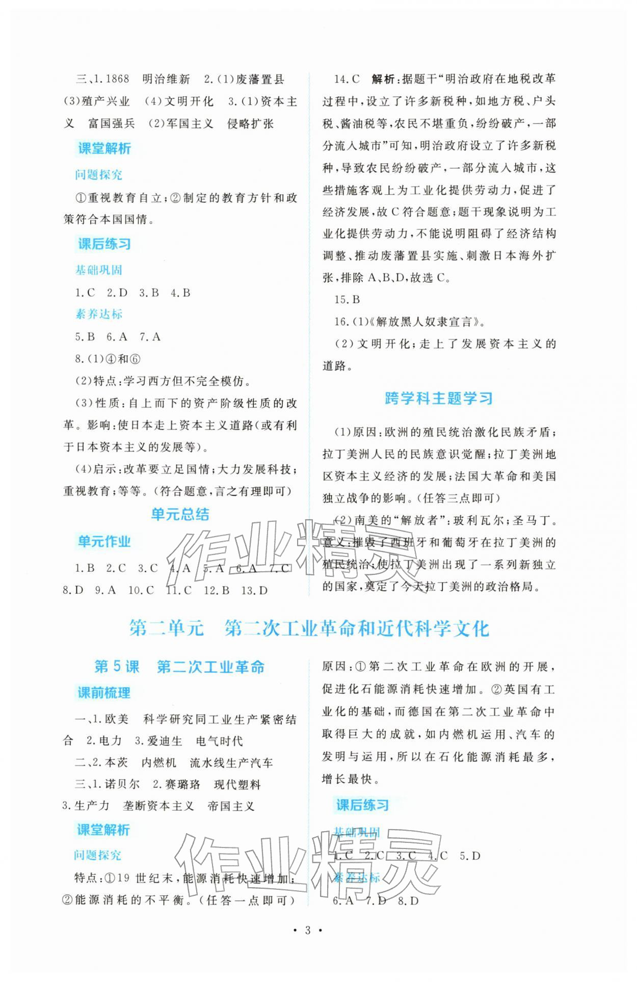 2026年金版學(xué)案同步優(yōu)學(xué)智慧作業(yè)九年級(jí)歷史下冊(cè)人教版&nbsp;第3頁(yè)