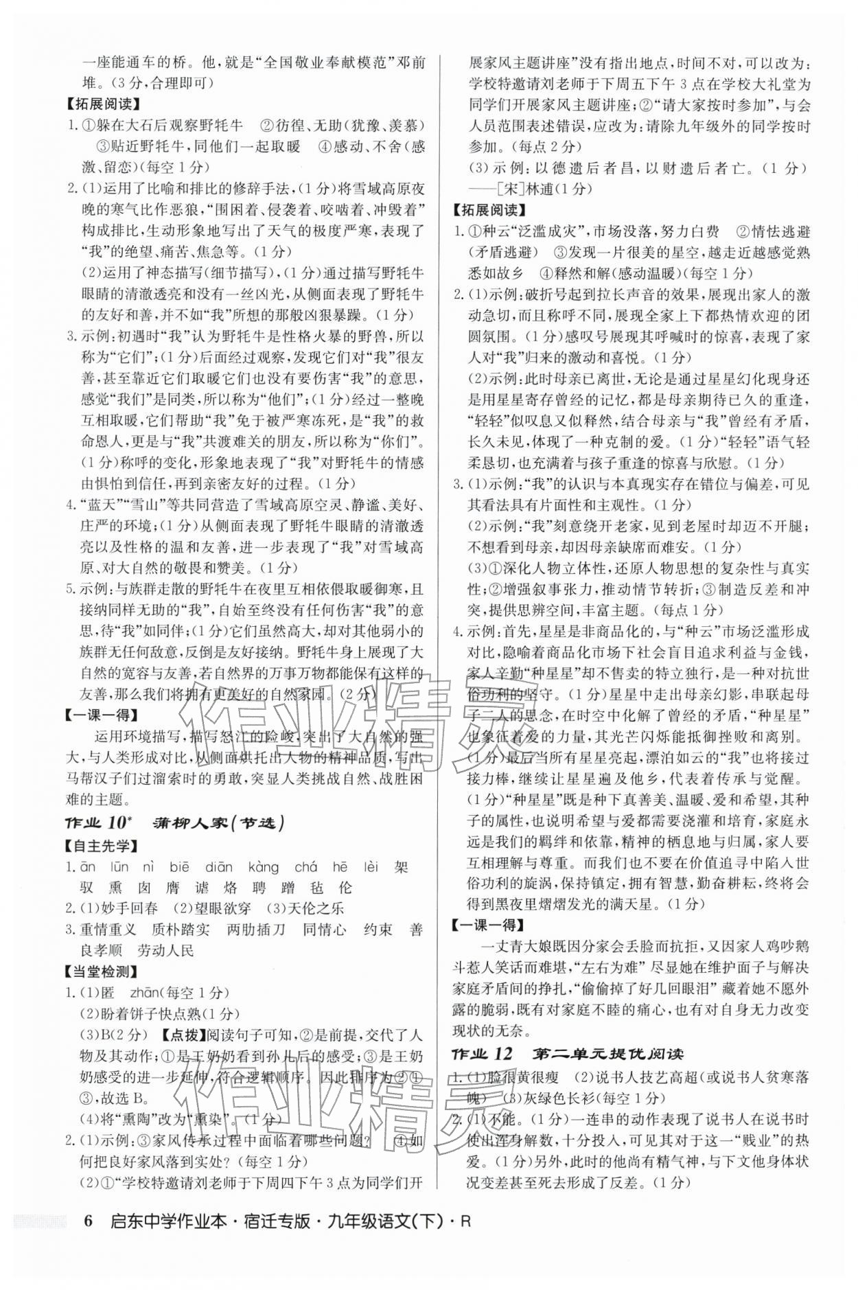 2026年启东中学作业本九年级语文下册人教版宿迁专版 第6页