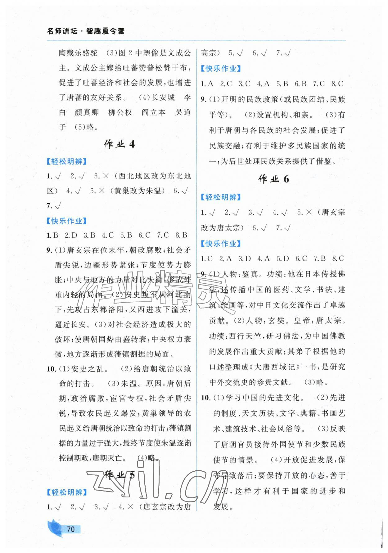 2026年智趣夏令营七年级历史&nbsp;第2页