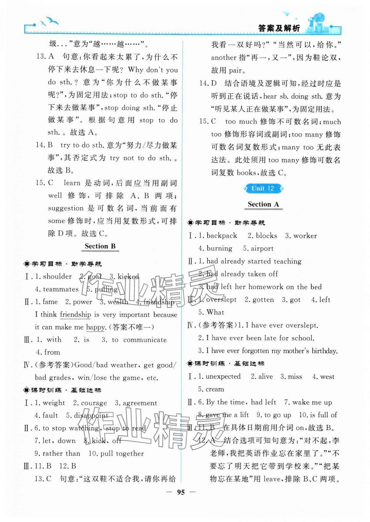 2024年陽光課堂金牌練習(xí)冊九年級英語全一冊人教版 第11頁