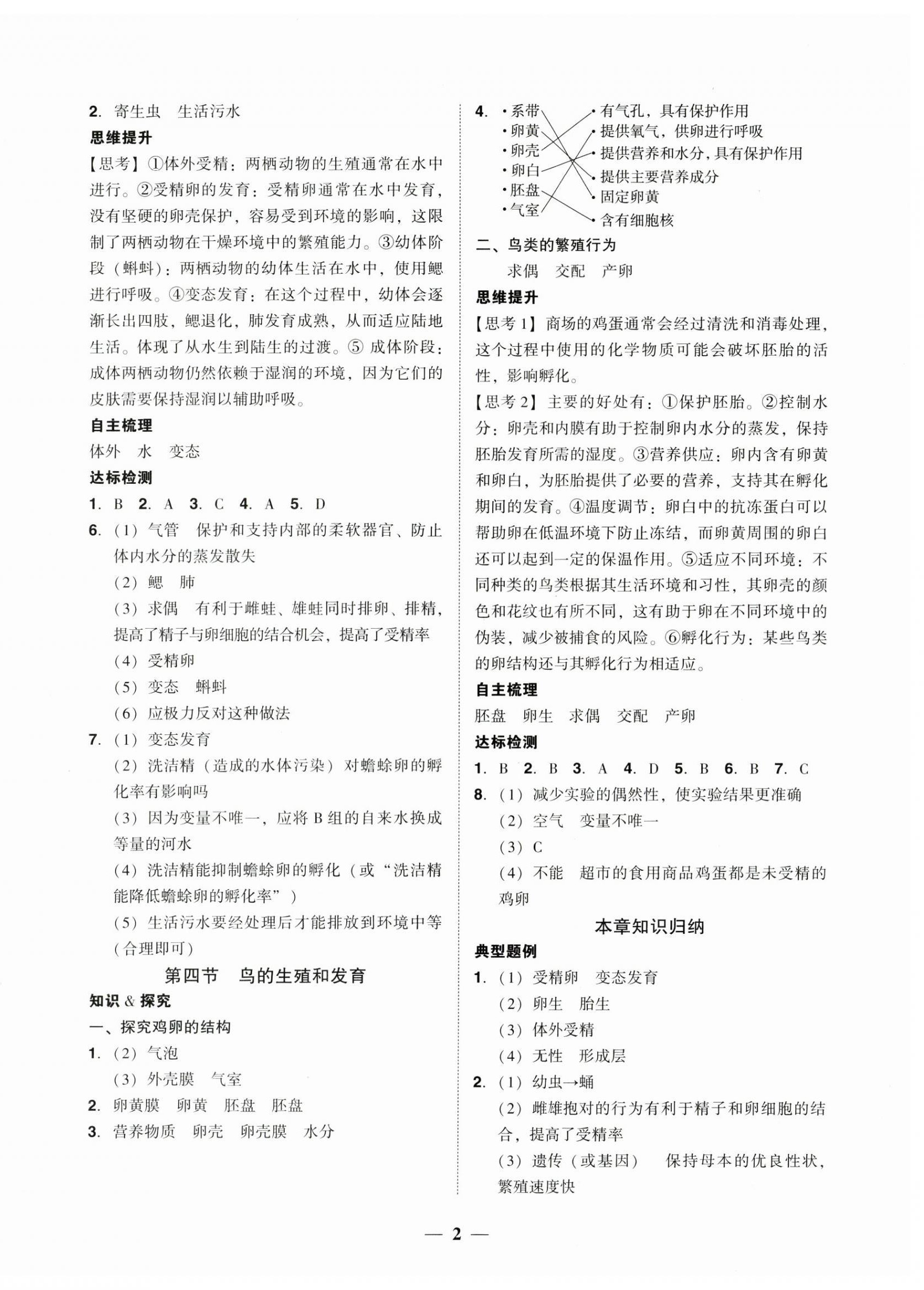 2025年南粤学典学考精练八年级生物下册人教版 第2页