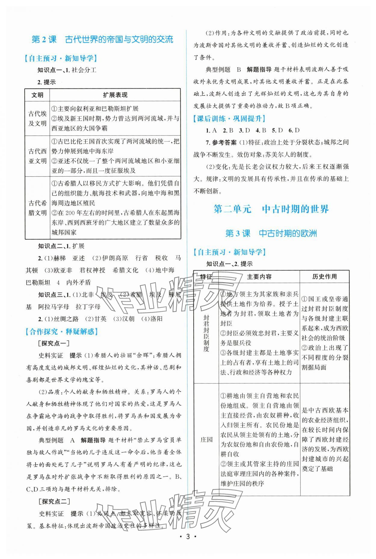 2025年高中同步測控優化設計高中歷史必修下冊 參考答案第2頁