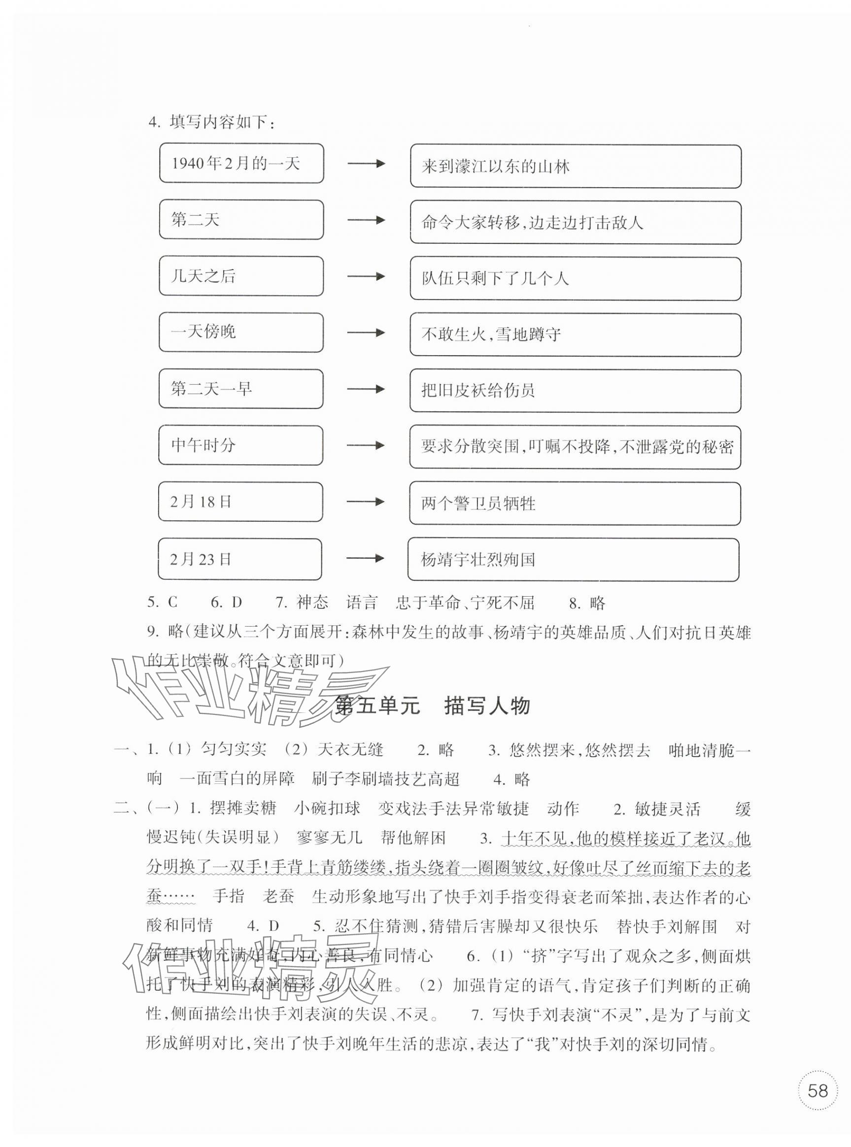 2025年單元學(xué)習(xí)指導(dǎo)與練習(xí)五年級(jí)語文下冊(cè)人教版 參考答案第3頁