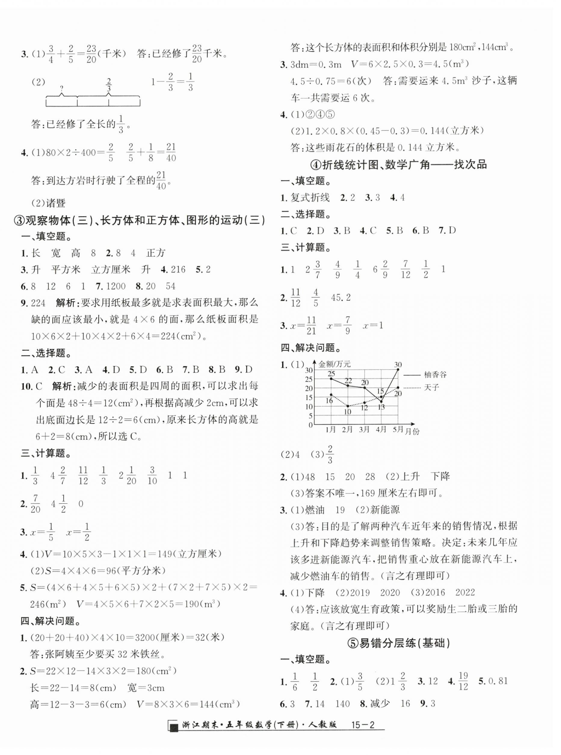 2024年励耘书业浙江期末五年级数学下册人教版 第2页