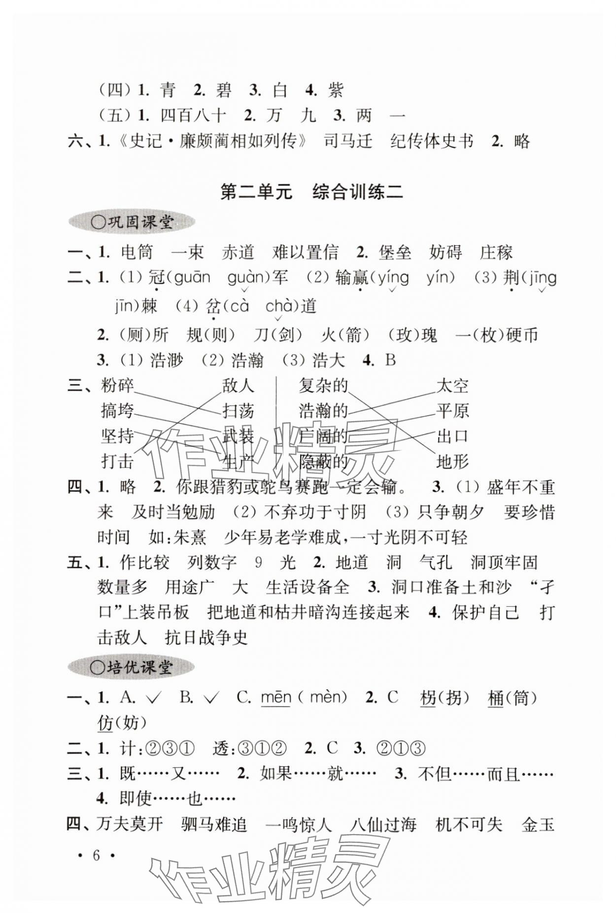 2023年領(lǐng)先一步培優(yōu)訓(xùn)練五年級語文上冊人教版 第6頁