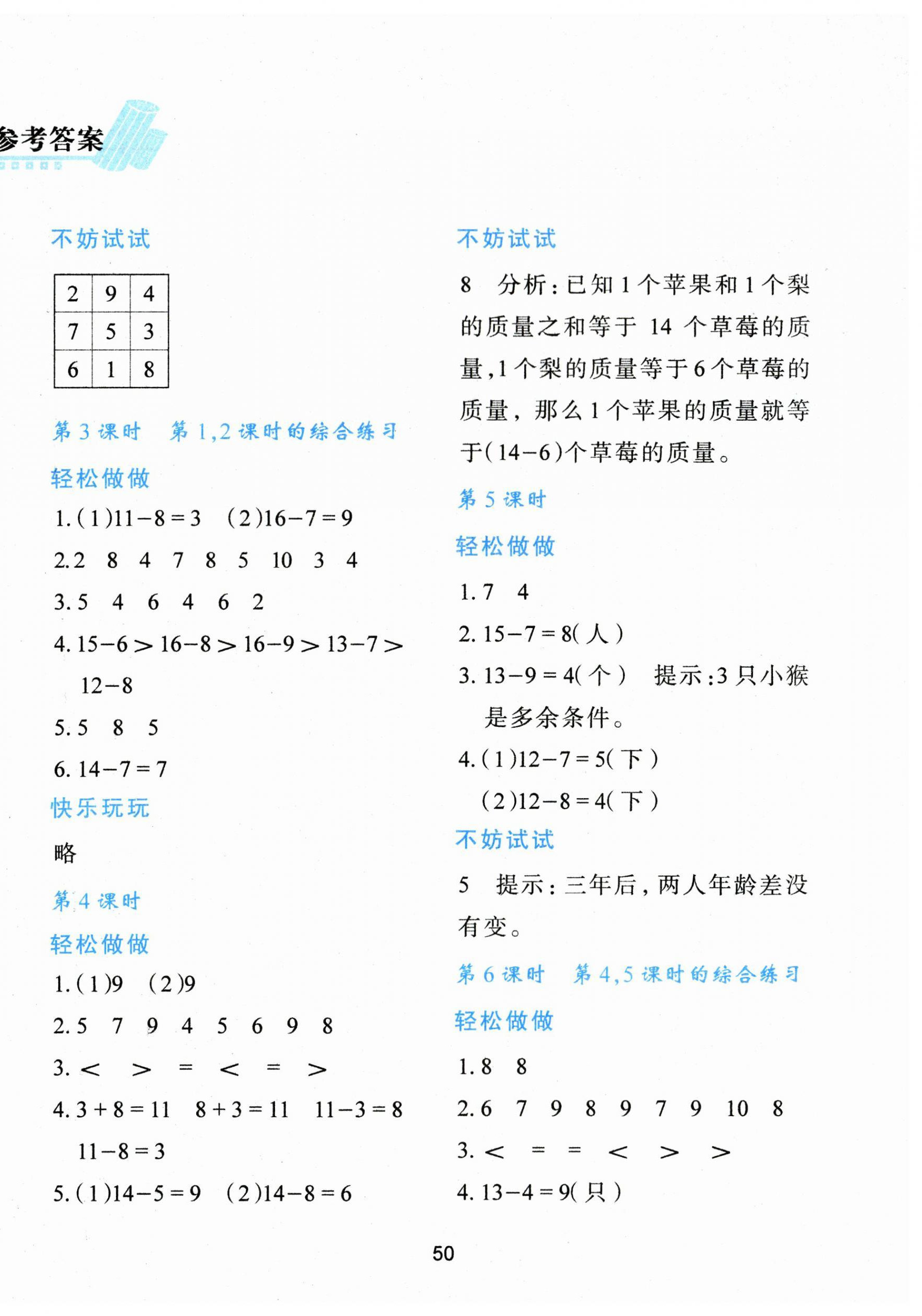 2024年新課程學(xué)習(xí)與評(píng)價(jià)一年級(jí)數(shù)學(xué)下冊(cè)人教版 第2頁