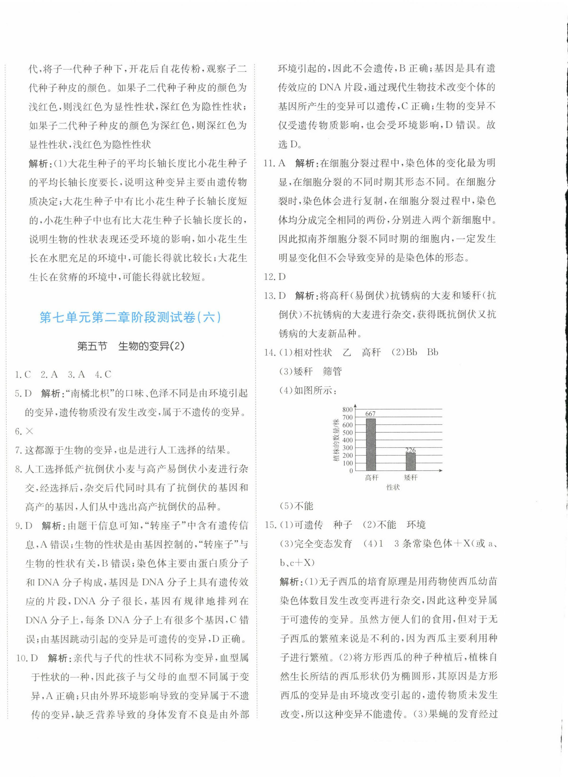 2025年新目標檢測同步單元測試卷八年級生物下冊人教版 第8頁