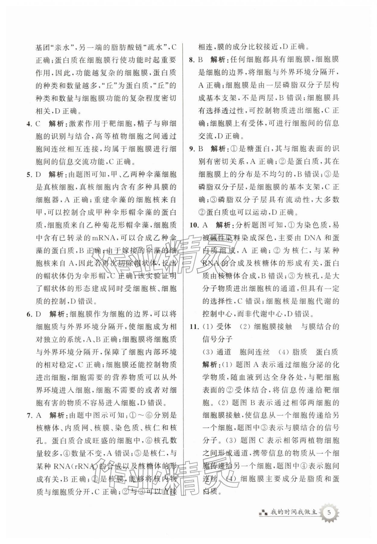 2026年最高考寒假作业高一生物&nbsp;第5页