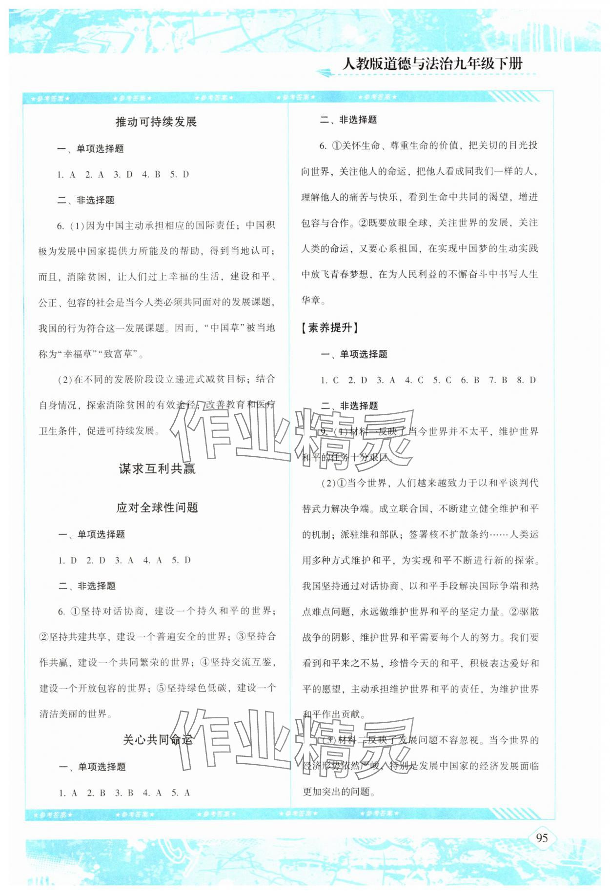 2025年同步實踐評價課程基礎訓練湖南少年兒童出版社九年級道德與法治下冊人教版 第3頁