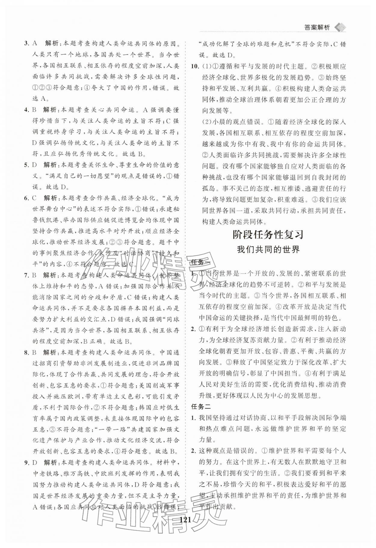 2026年新课程同步练习册九年级道德与法治下册人教版&nbsp;第5页
