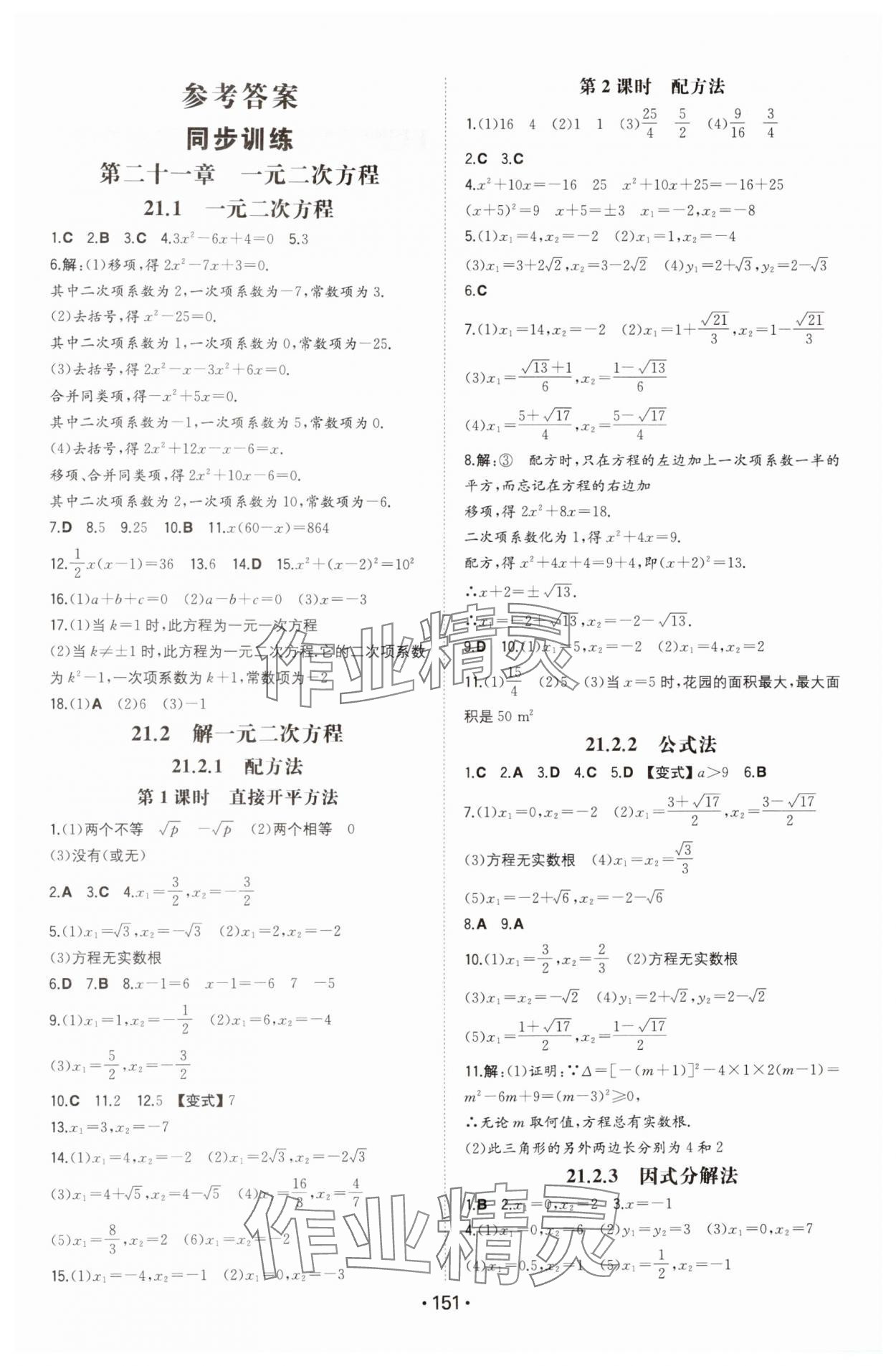 2024年一本同步訓(xùn)練九年級(jí)初中數(shù)學(xué)上冊人教版 第1頁