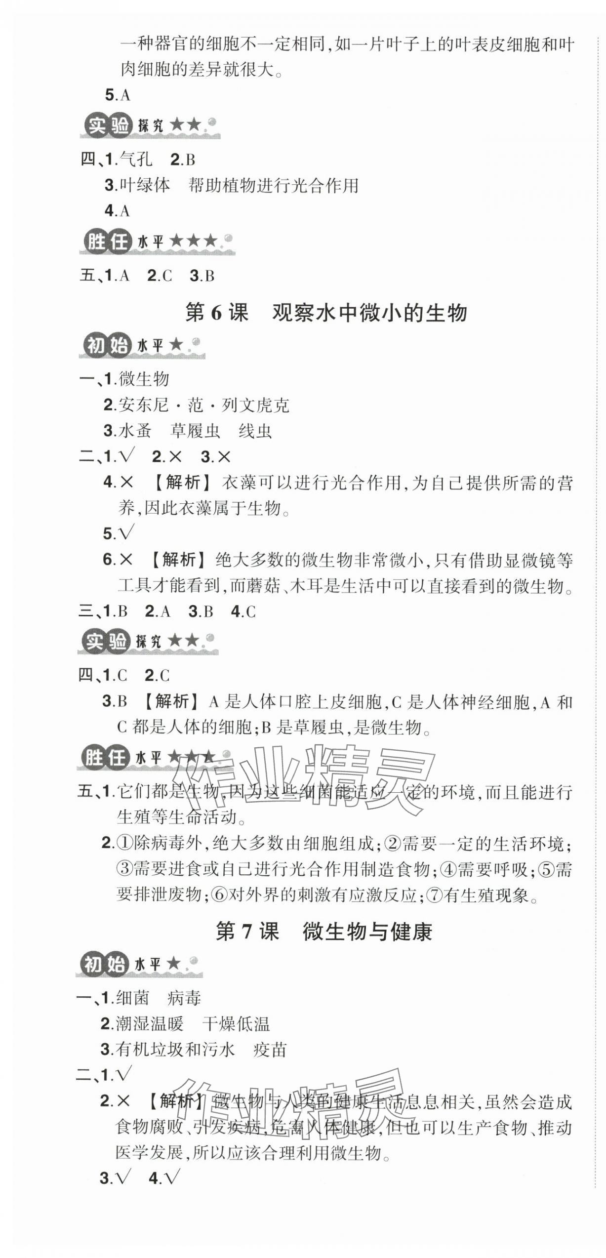 2025年状元成才路创优作业100分六年级科学上册教科版 第4页