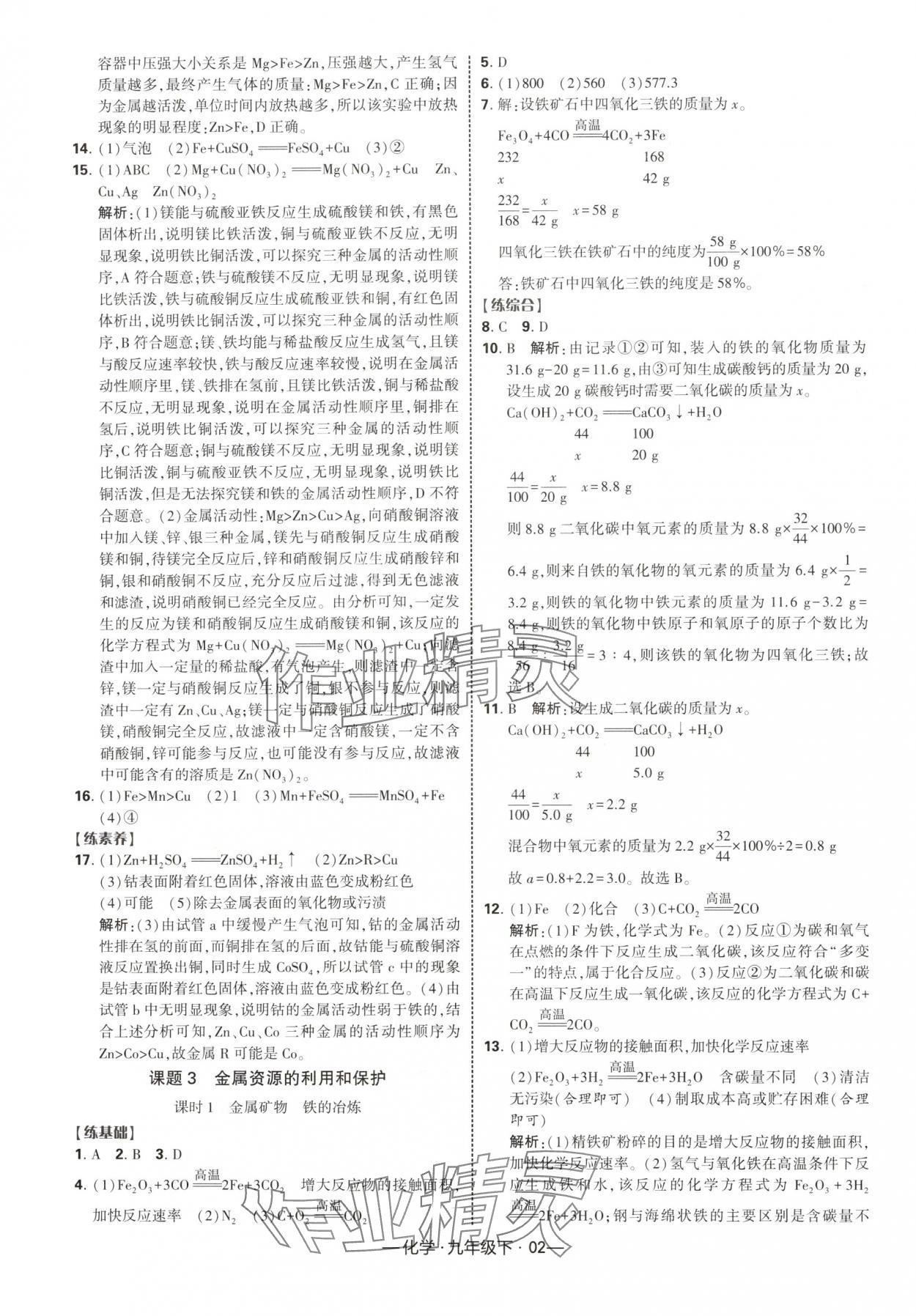 2025年經(jīng)綸學(xué)典課時(shí)作業(yè)九年級(jí)化學(xué)下冊(cè)人教版 第2頁(yè)