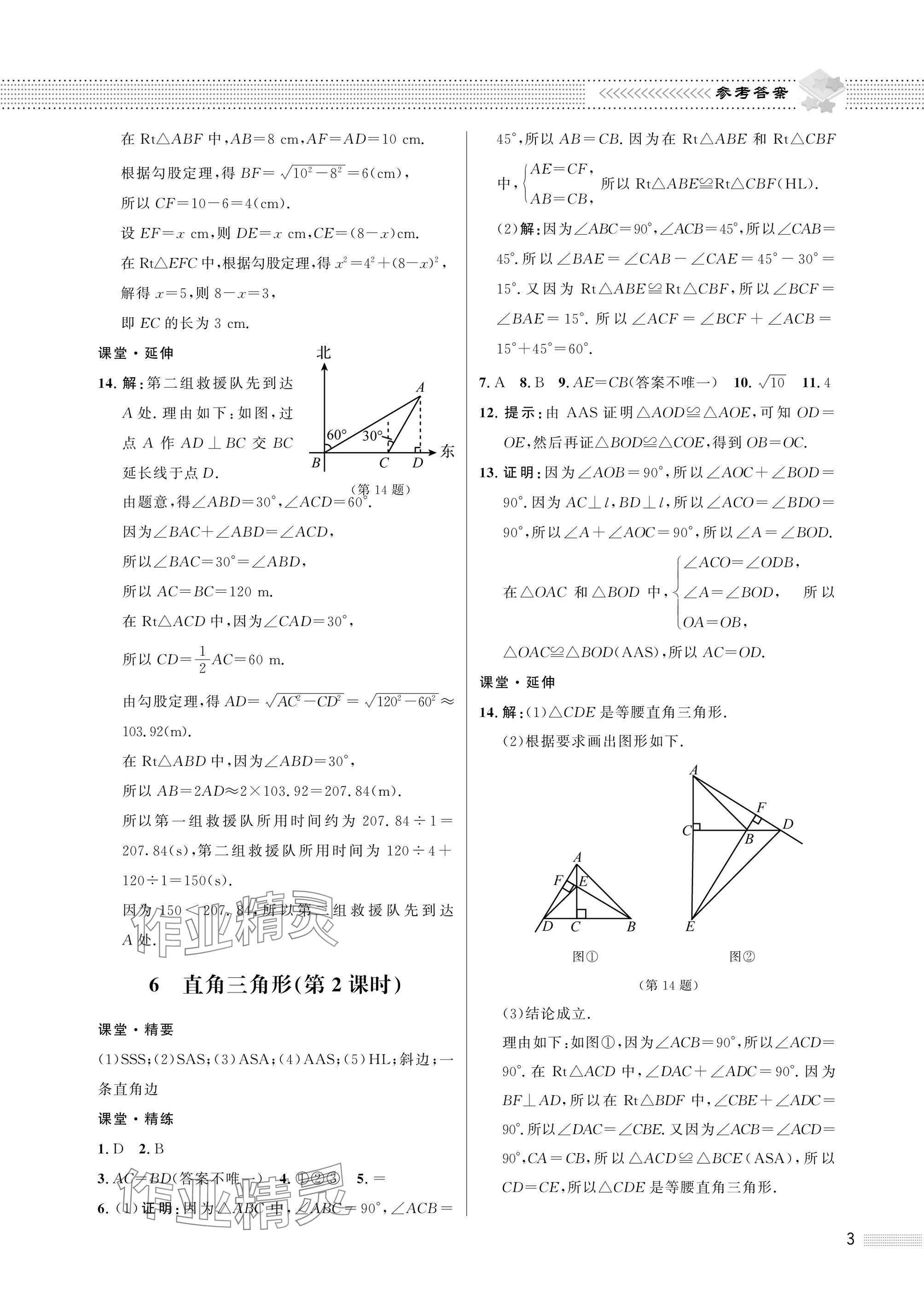 2025年配套綜合練習甘肅八年級數(shù)學下冊北師大版 參考答案第3頁