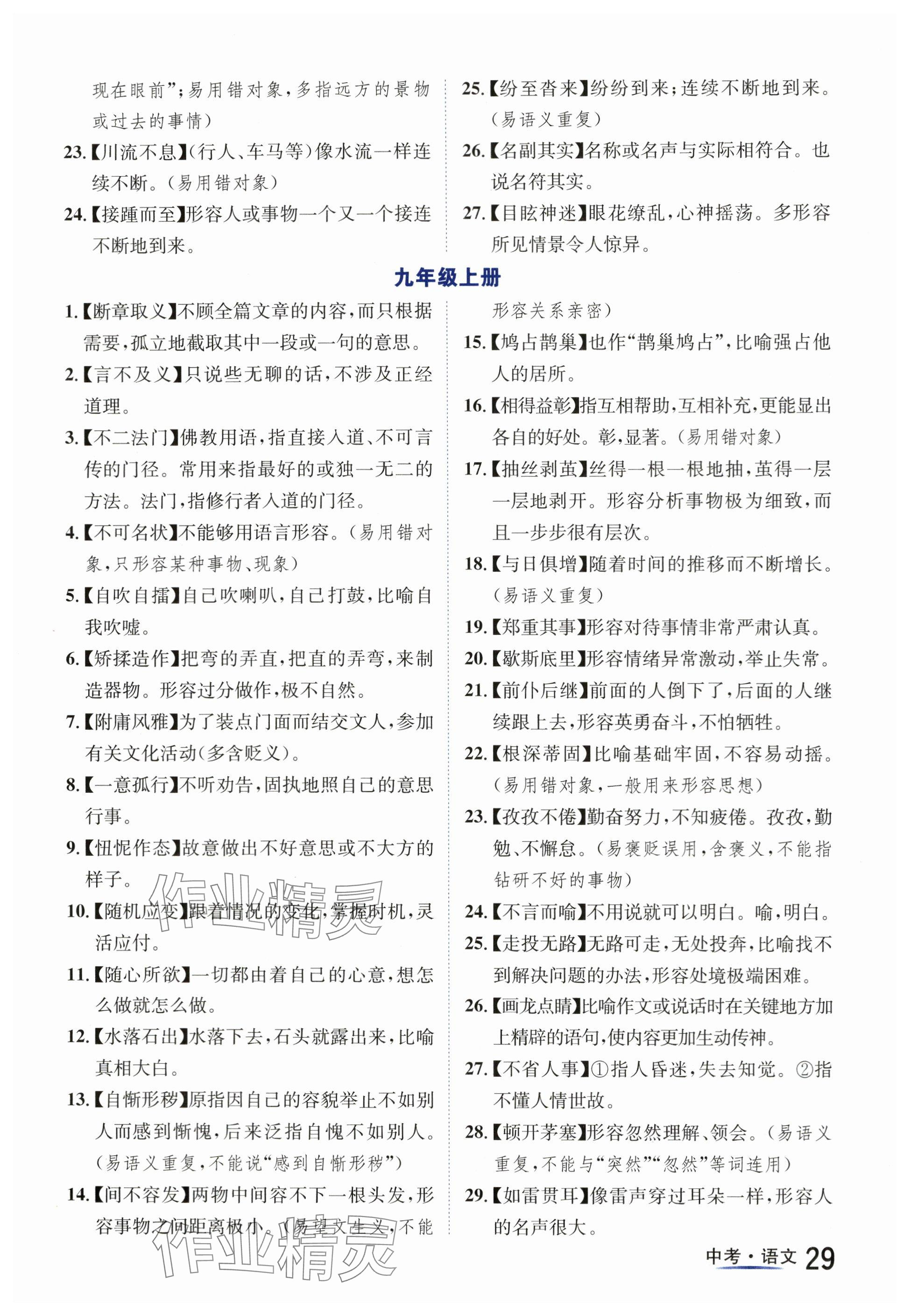 2024年國華圖書中考拐點語文南充專版 參考答案第29頁