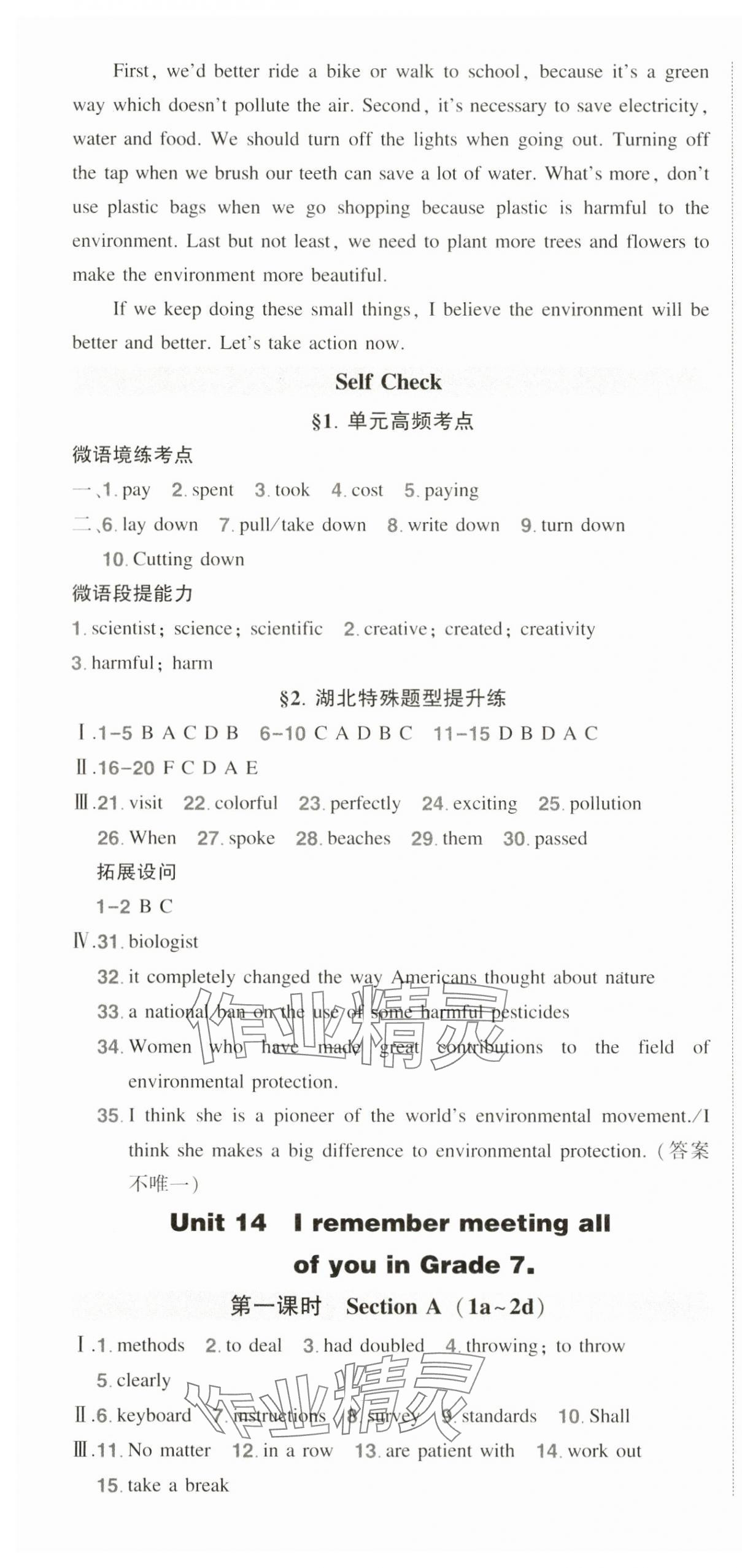 2025年狀元成才路創優作業九年級英語下冊人教版湖北專版 第10頁