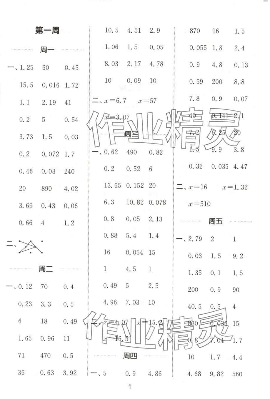 2025年通城学典计算能手四年级数学下册青岛版 第1页