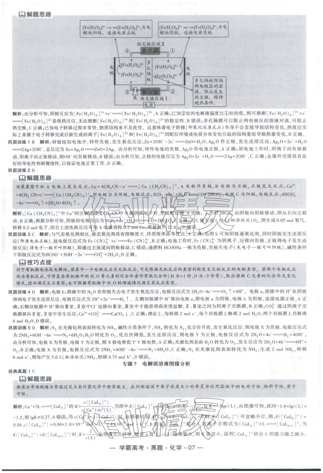 2025年学霸高考黑题化学人教版 参考答案第7页