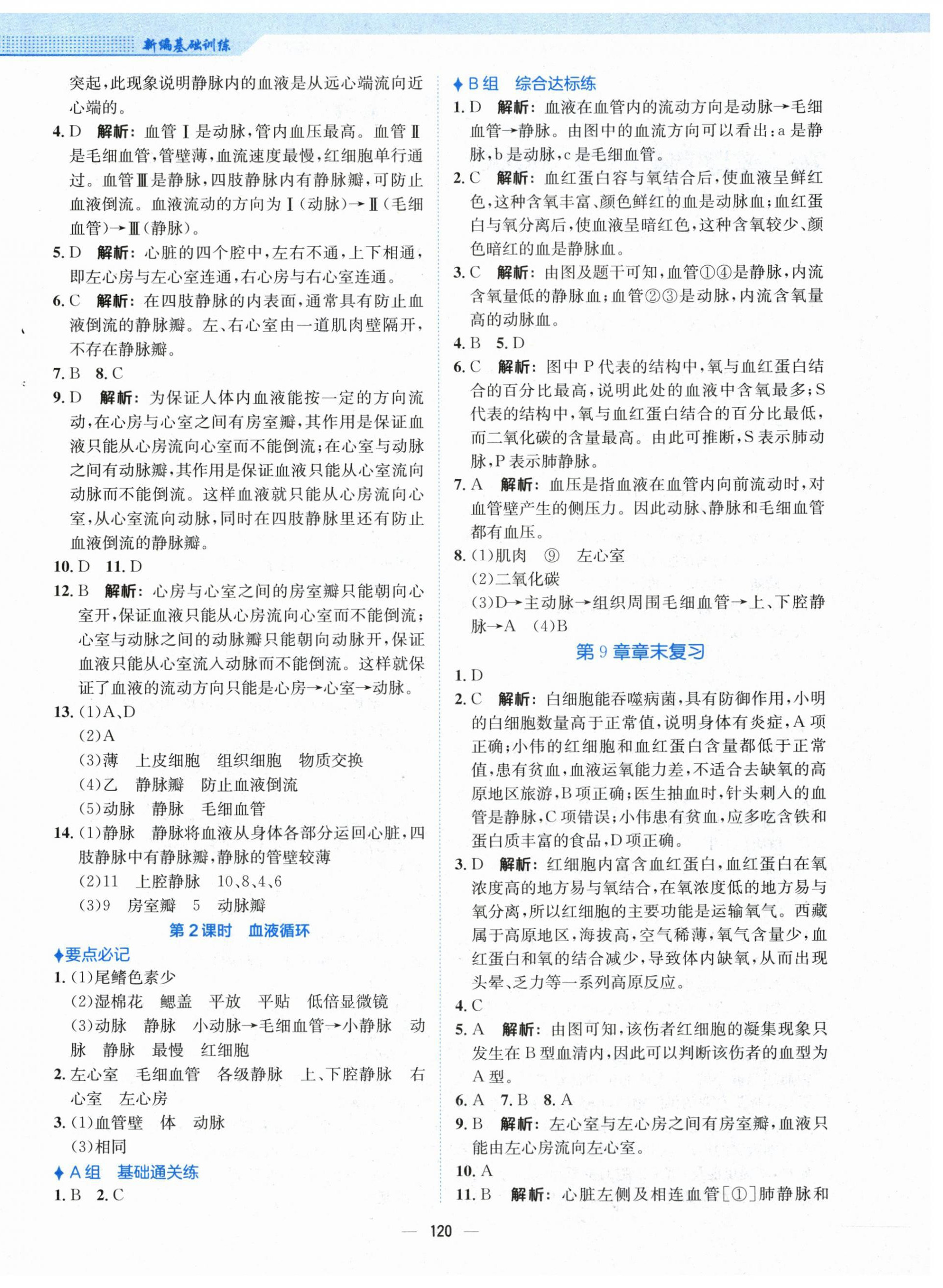 2024年新编基础训练七年级生物下册北师大版 第4页