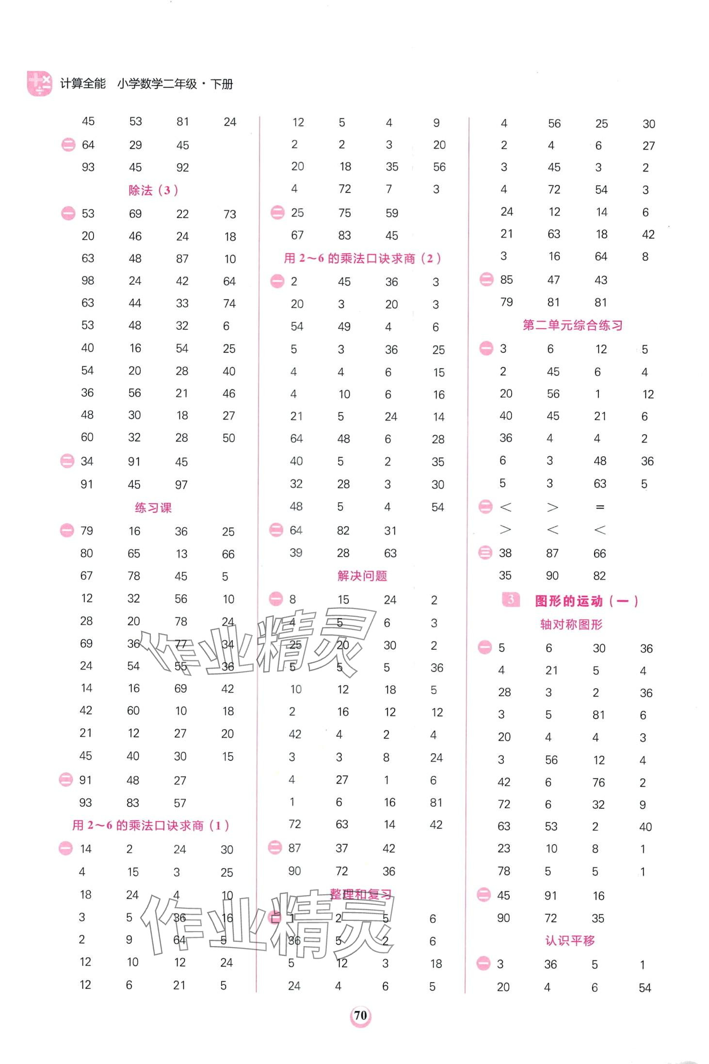 2024年計算全能二年級數(shù)學(xué)下冊人教版 第2頁